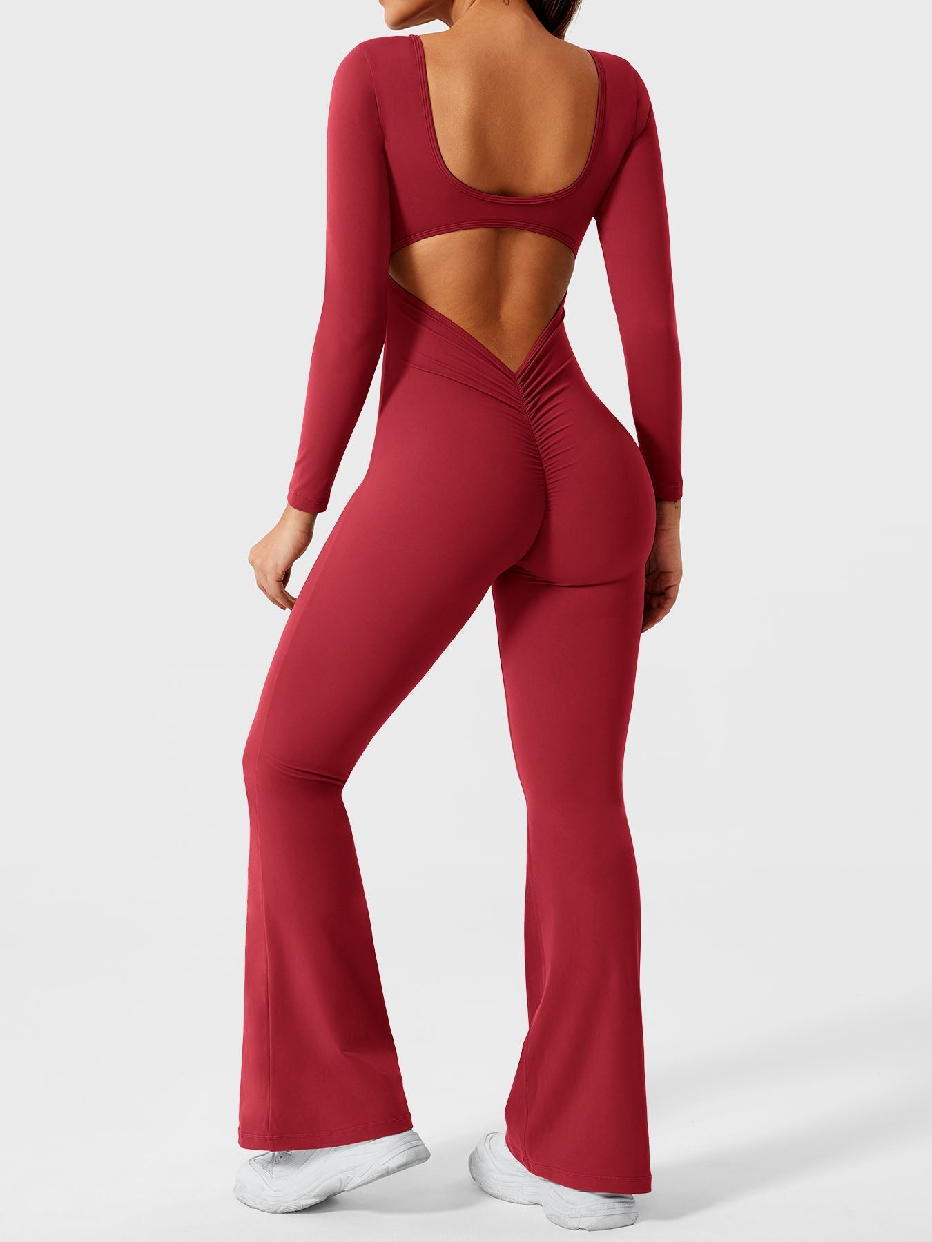 Tebeary Long Sleeves Flared Jumpsuit