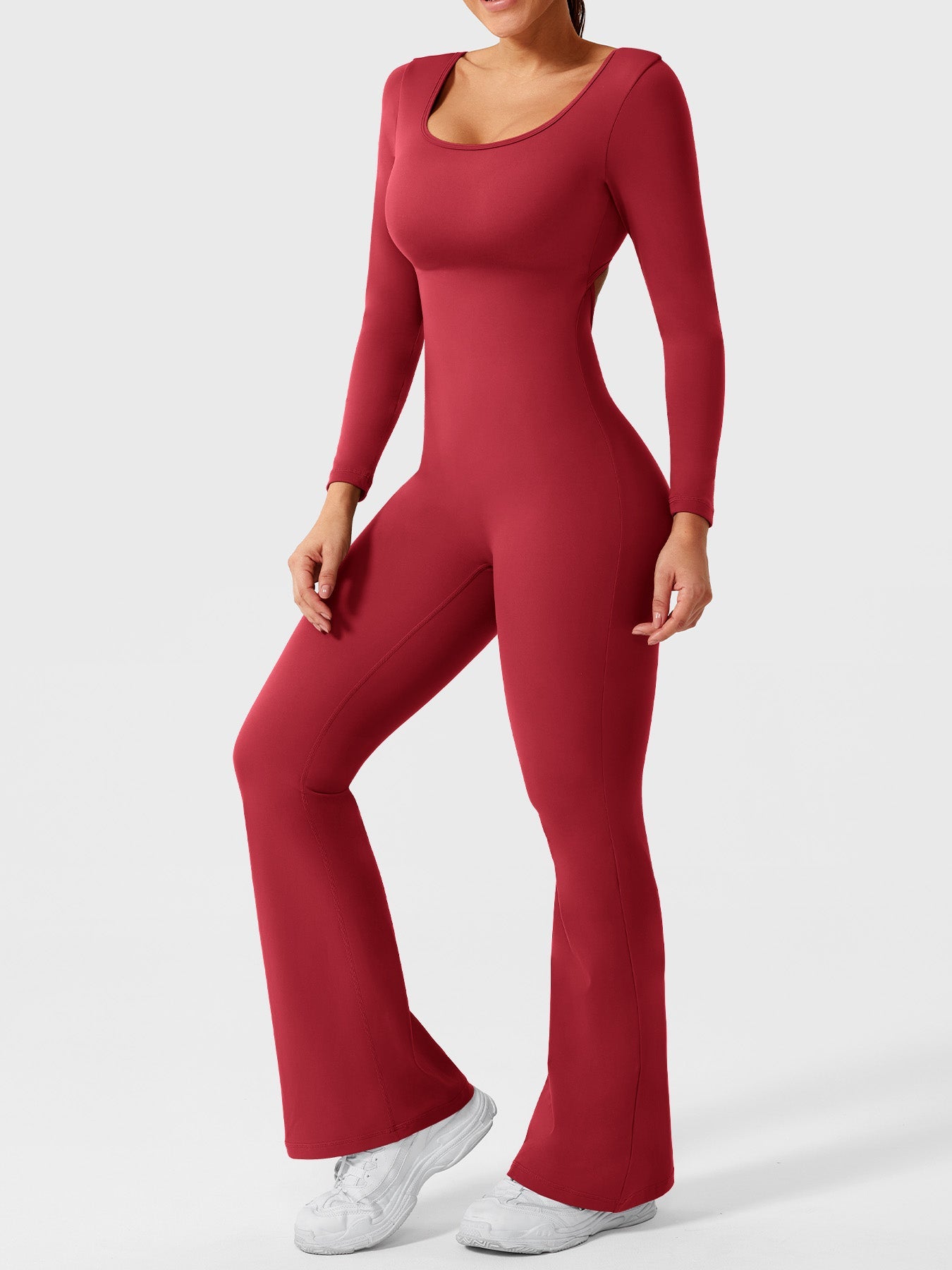 Tebeary Long Sleeves Flared Jumpsuit
