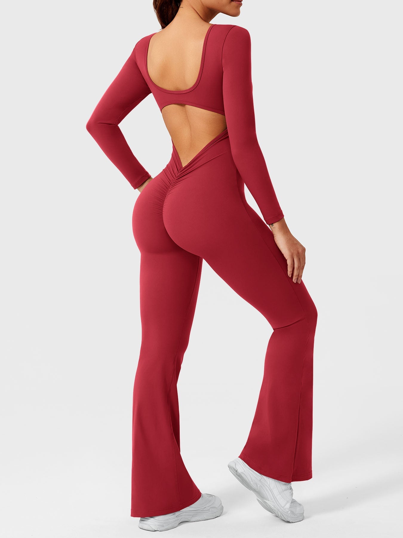 Tebeary Long Sleeves Flared Jumpsuit
