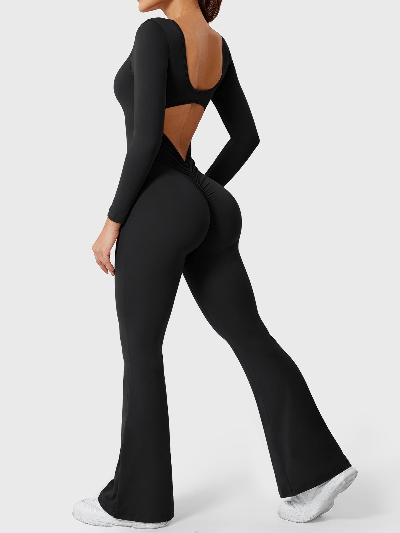 Tebeary Long Sleeves Flared Jumpsuit
