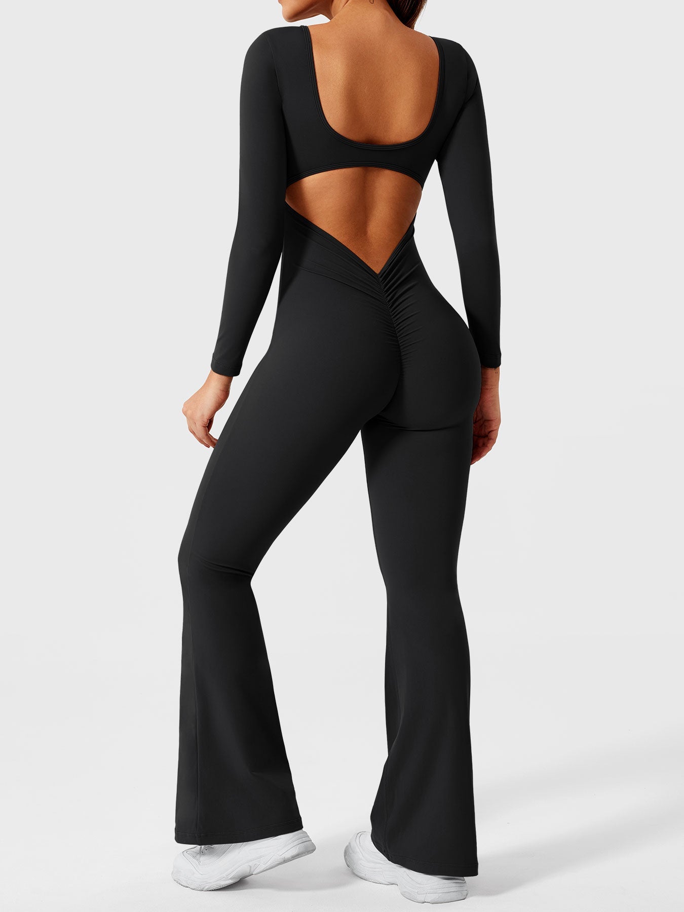 Tebeary Long Sleeves Flared Jumpsuit