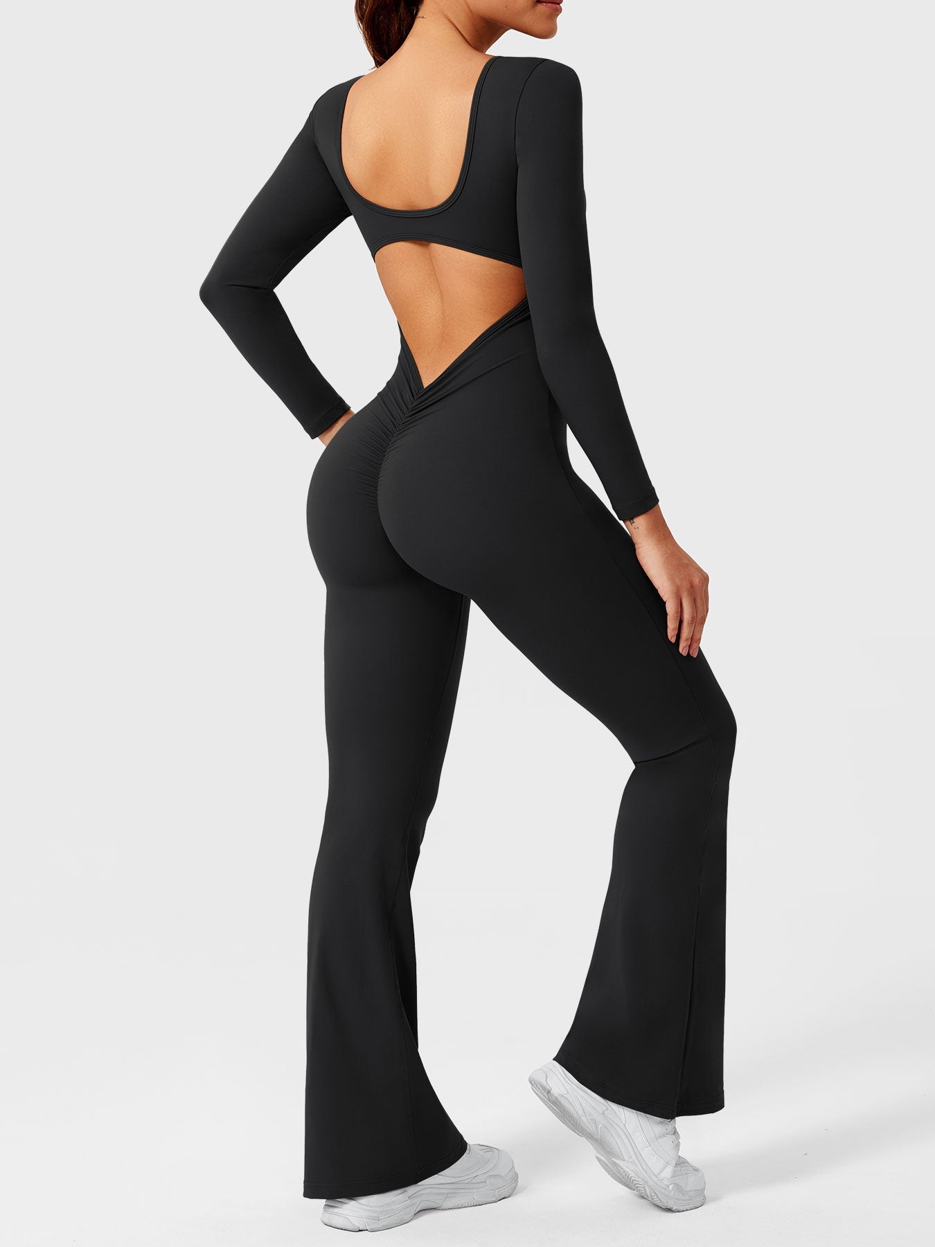Tebeary Long Sleeves Flared Jumpsuit
