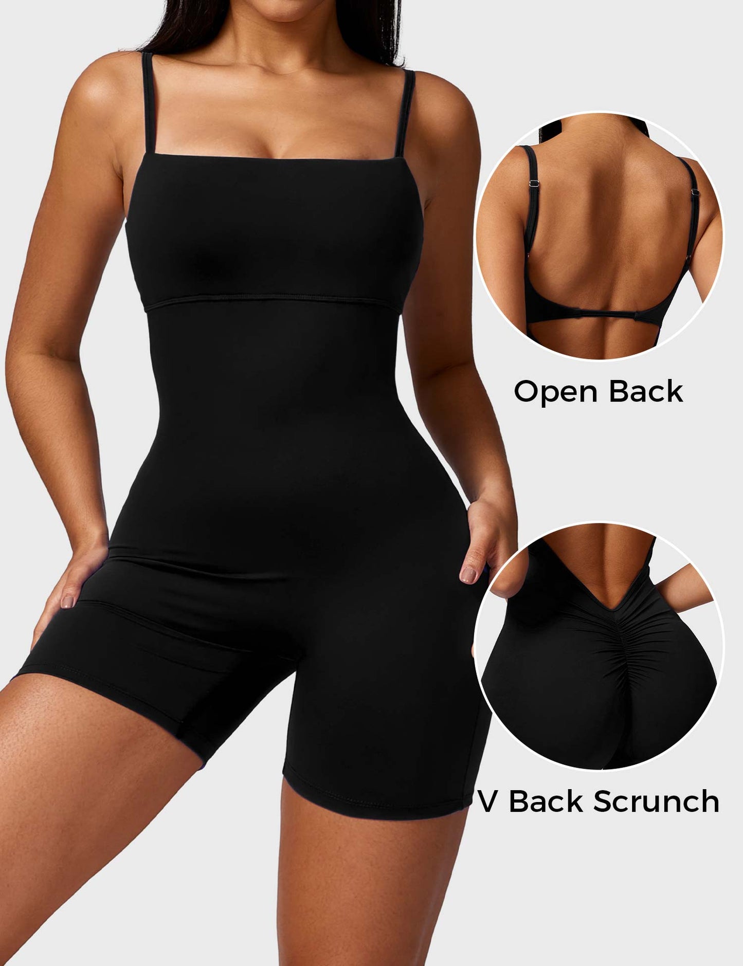 Tebeary V-Back Scrunch Romper