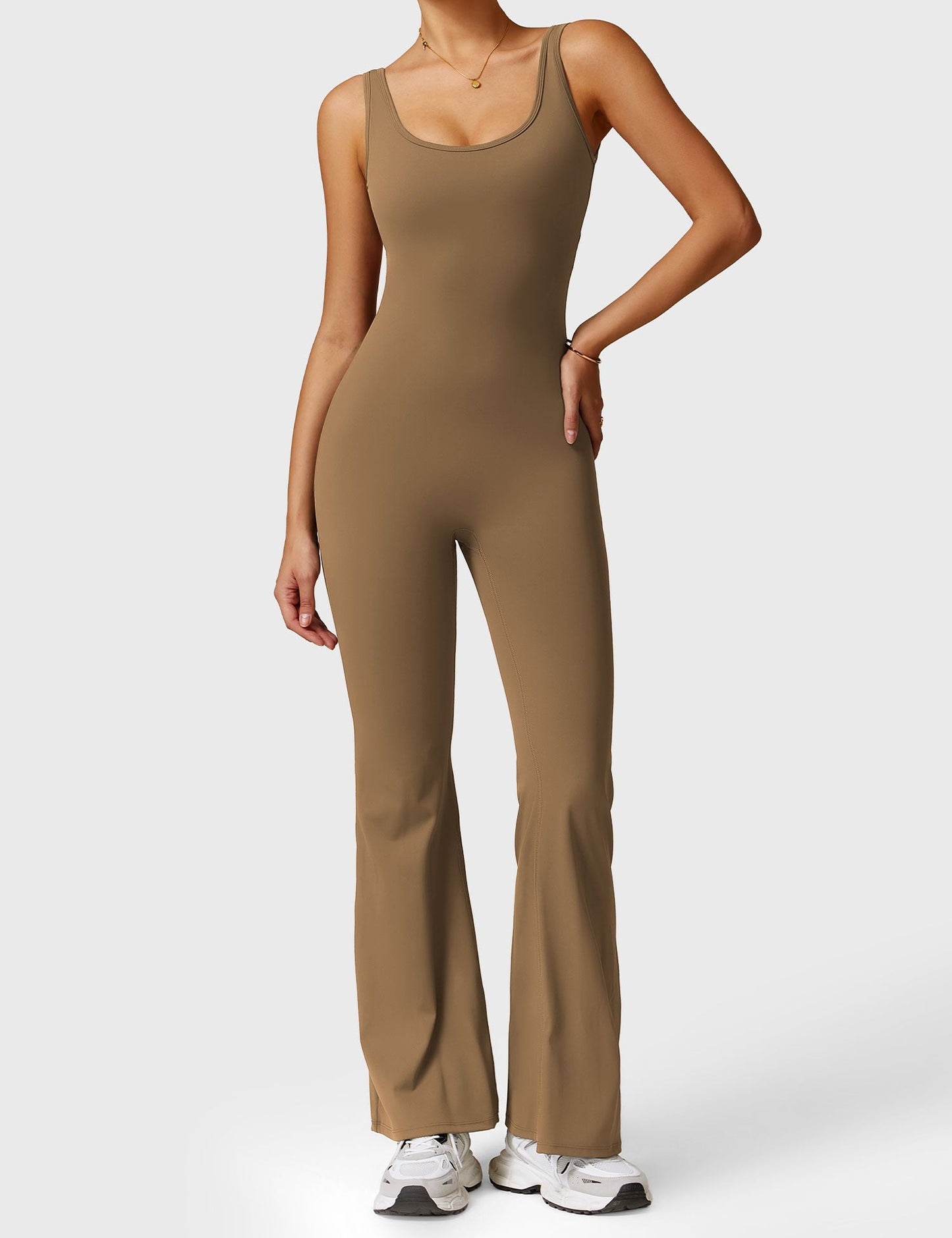 Tebeary V-Back Jumpsuit with Pockets