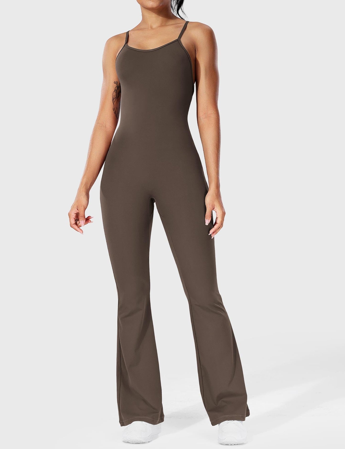 Tebeary Liza V-Back Cross Flared Jumpsuit