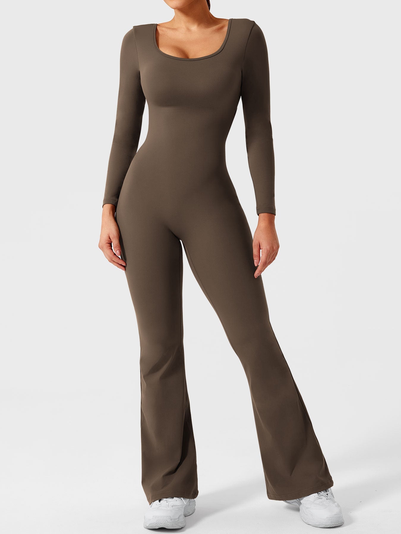 Tebeary Long Sleeves Flared Jumpsuit