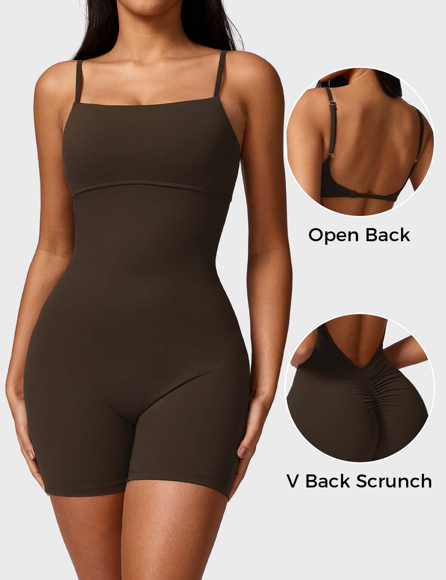 Tebeary V-Back Scrunch Romper