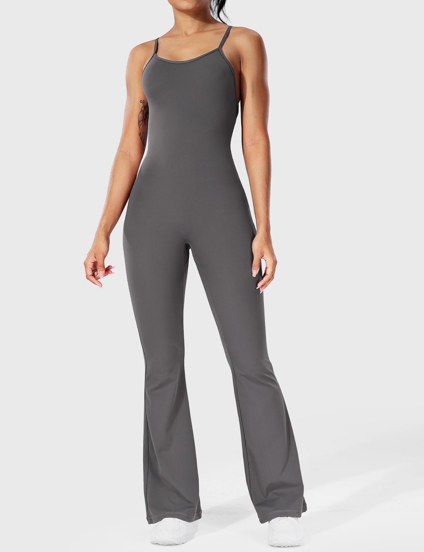Tebeary Liza V-Back Cross Flared Jumpsuit