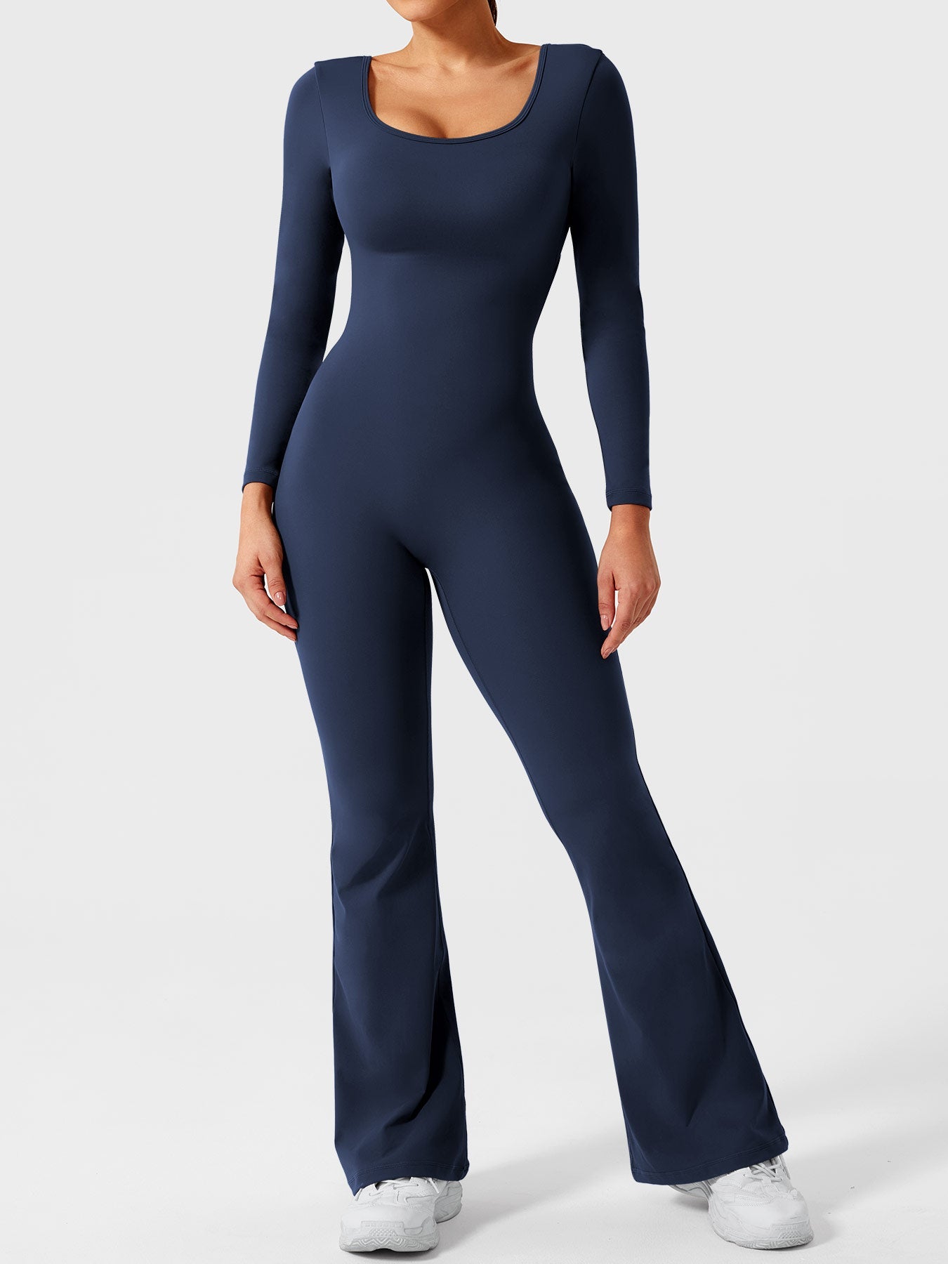 Tebeary Long Sleeves Flared Jumpsuit