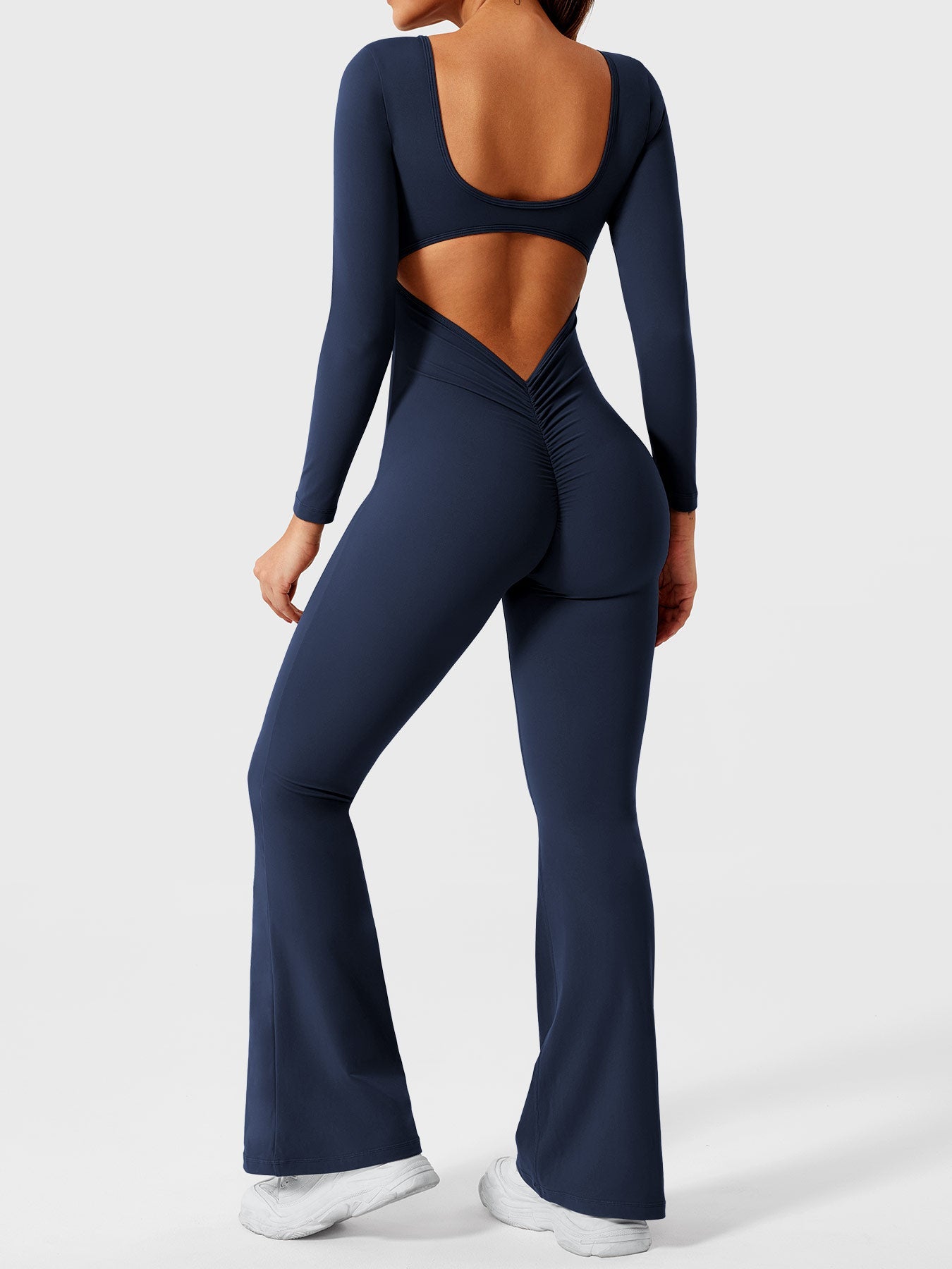 Tebeary Long Sleeves Flared Jumpsuit