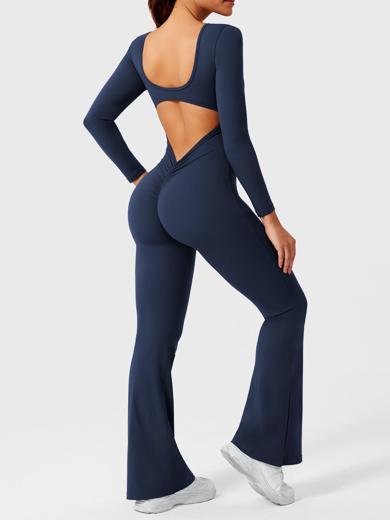 Tebeary Long Sleeves Flared Jumpsuit