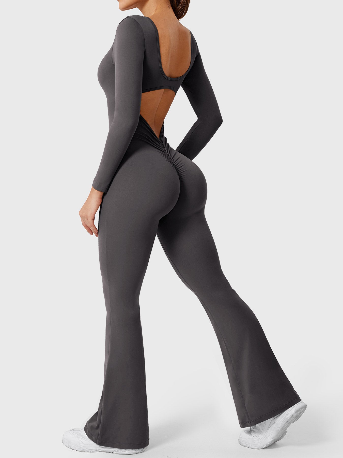 Tebeary Long Sleeves Flared Jumpsuit