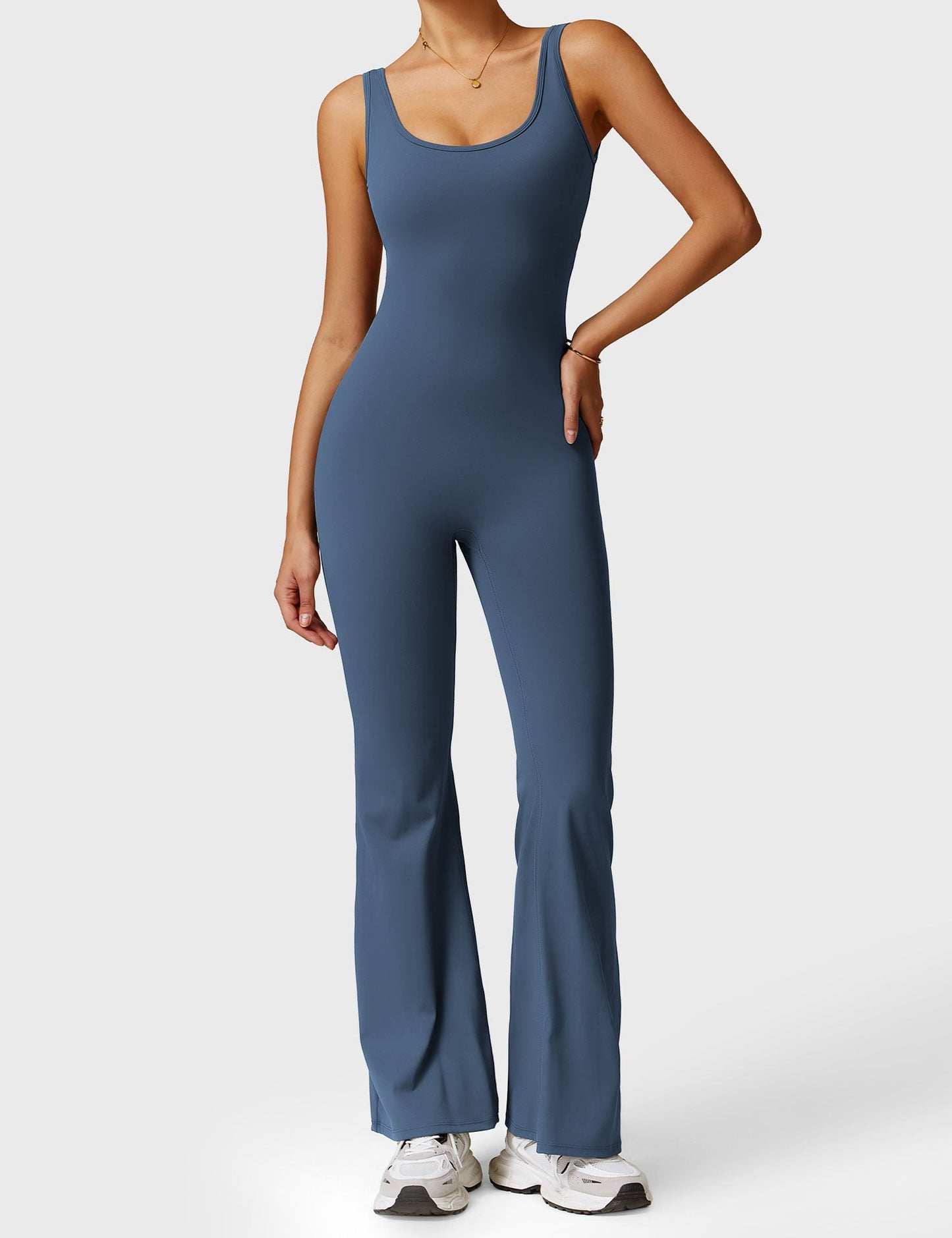 Tebeary V-Back Jumpsuit with Pockets