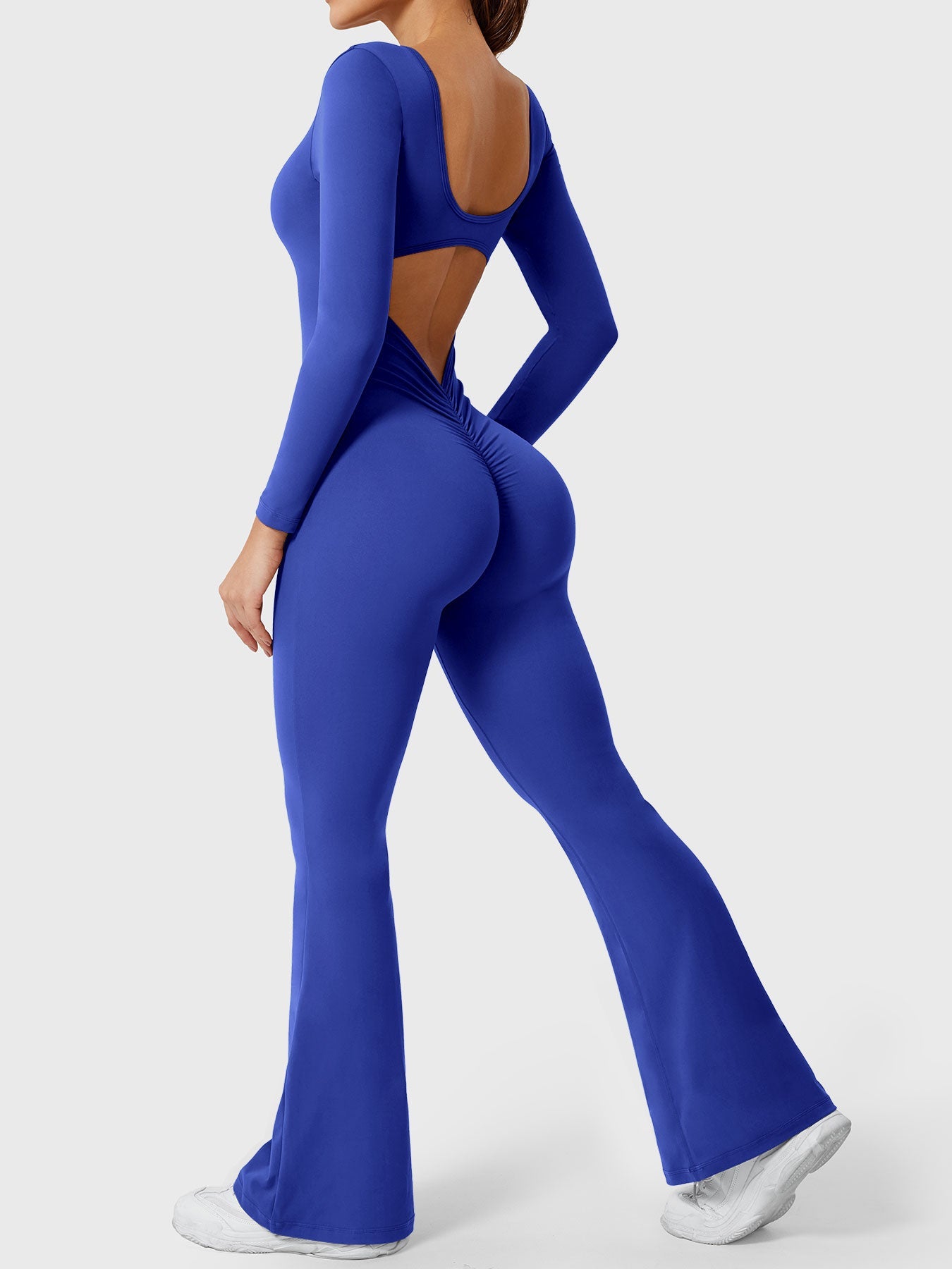 Tebeary Long Sleeves Flared Jumpsuit
