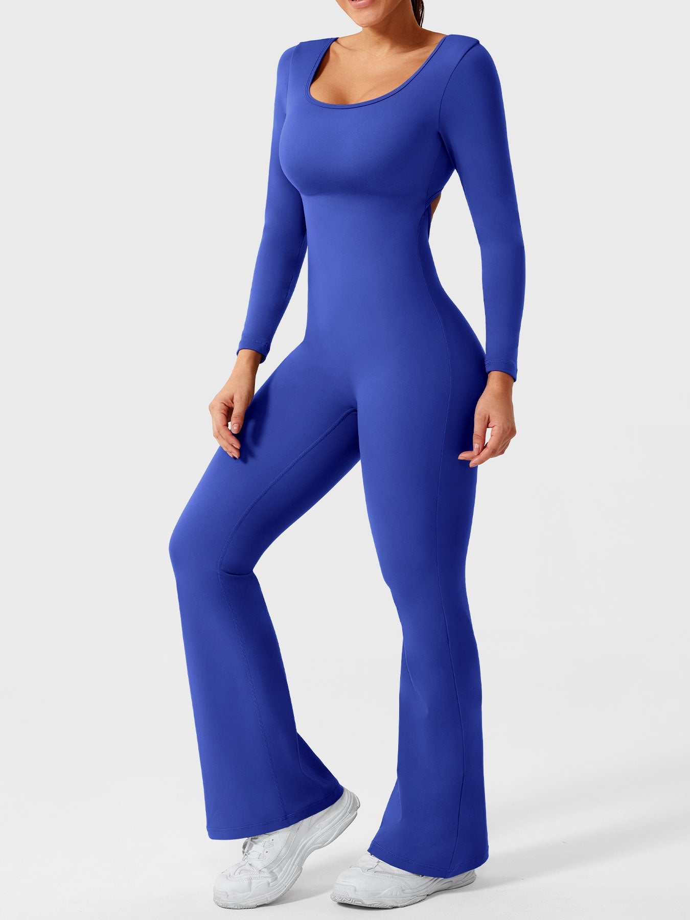 Tebeary Long Sleeves Flared Jumpsuit