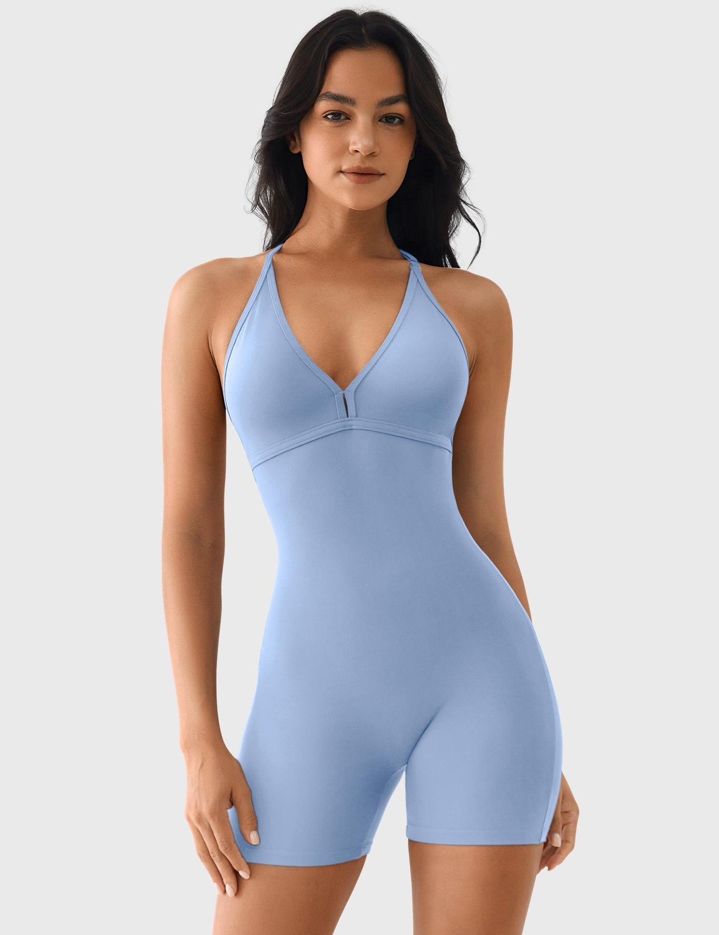Tebeary V Neck Backless Romper