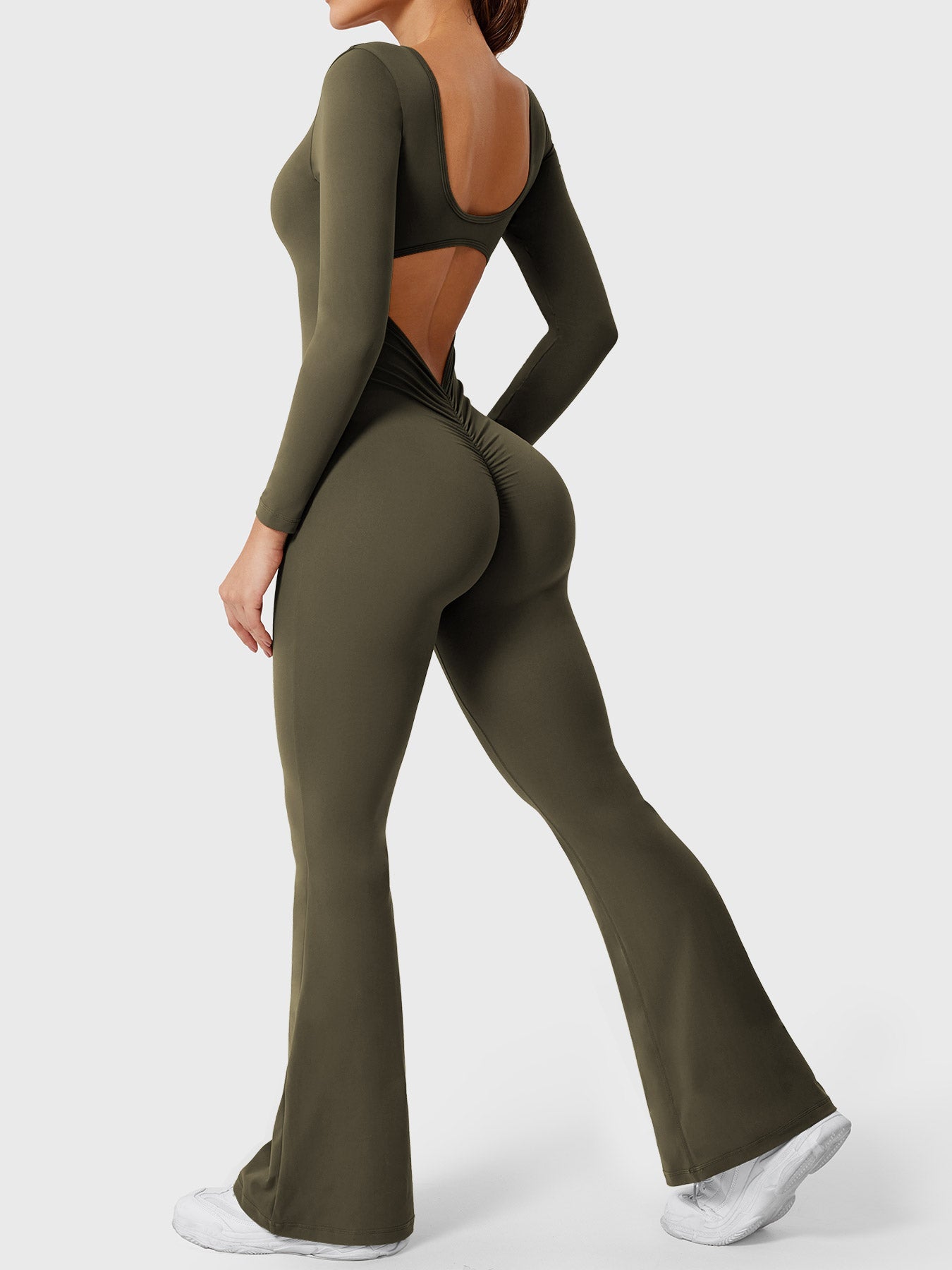 Tebeary Long Sleeves Flared Jumpsuit