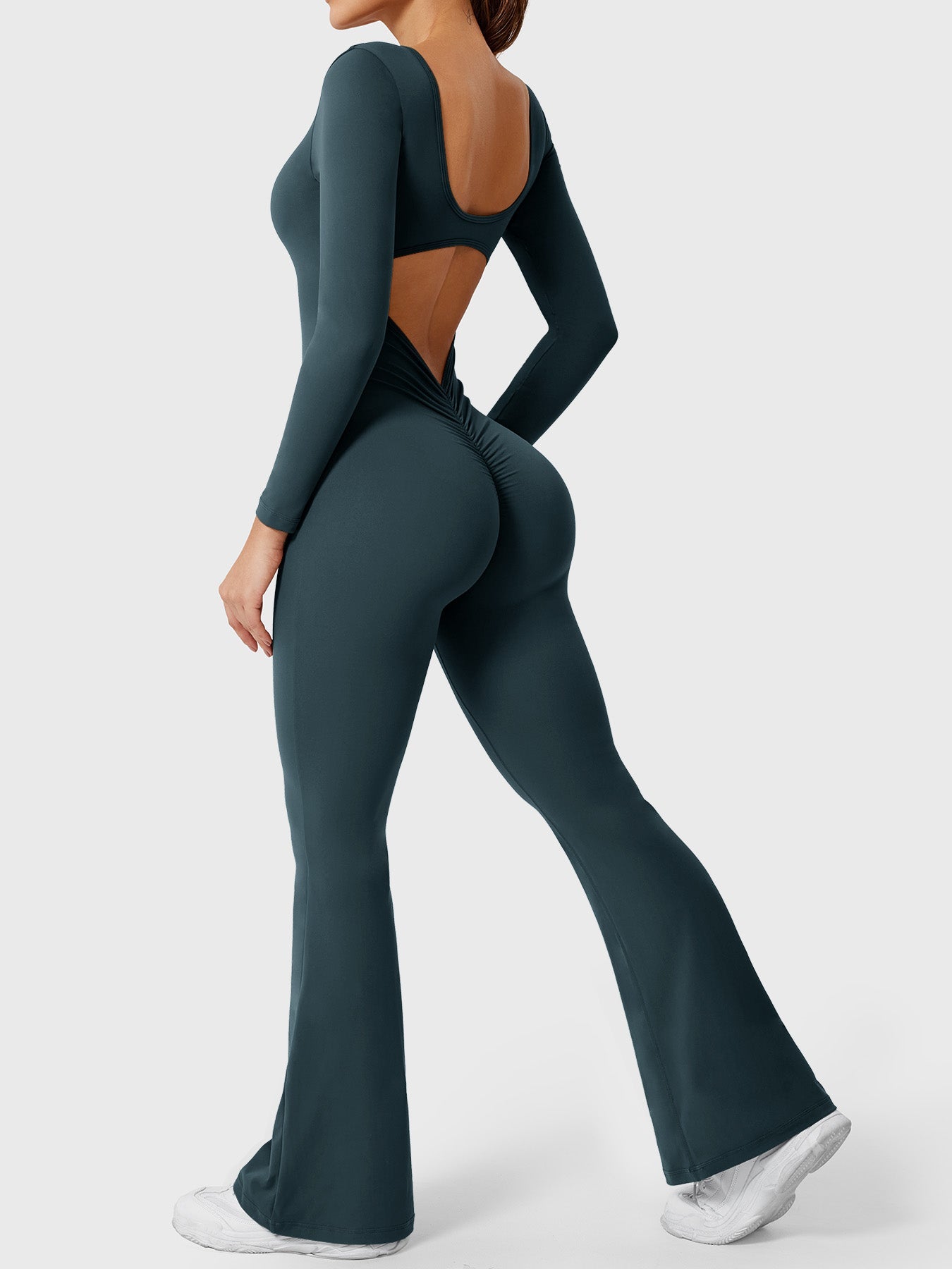 Tebeary Long Sleeves Flared Jumpsuit