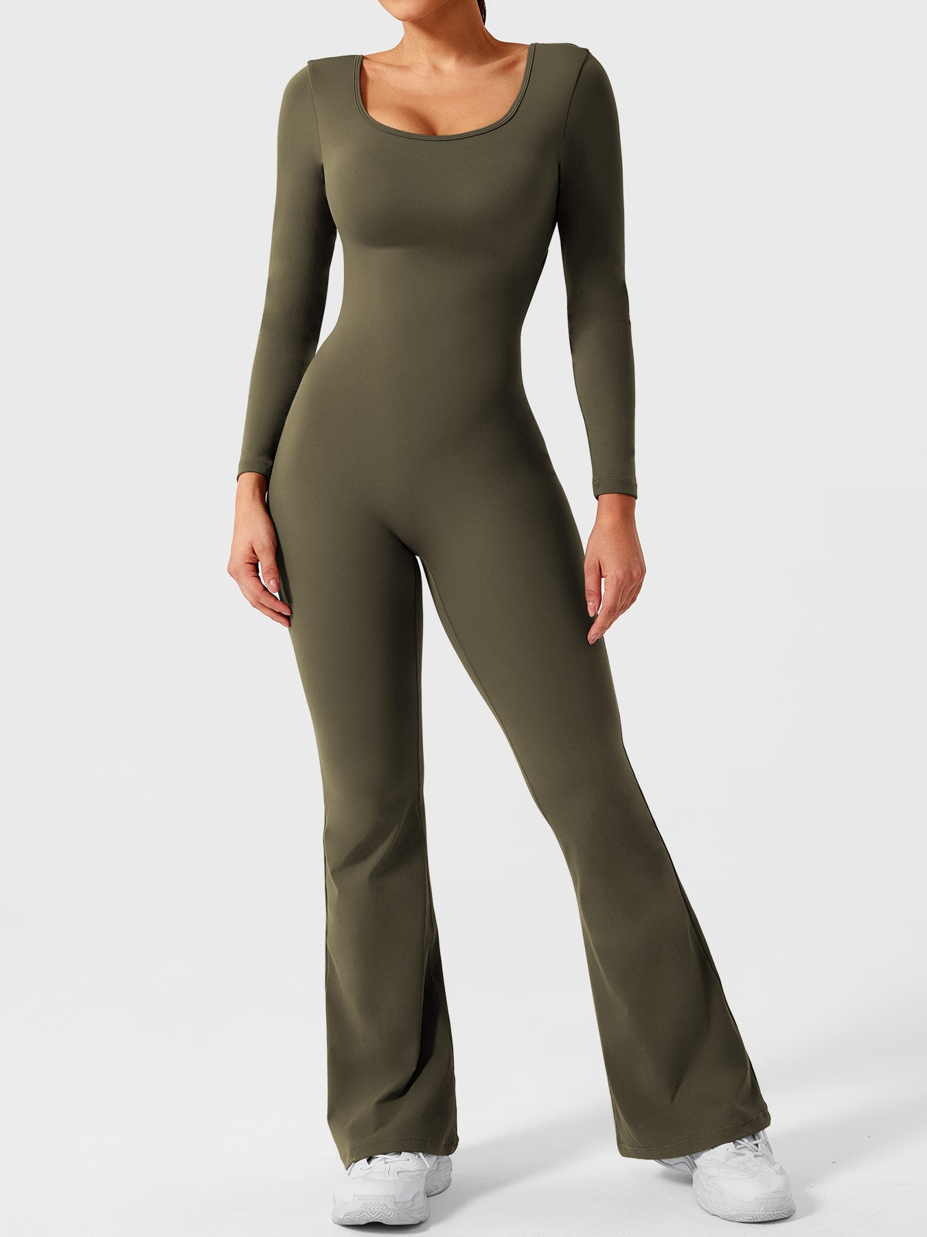 Tebeary Long Sleeves Flared Jumpsuit