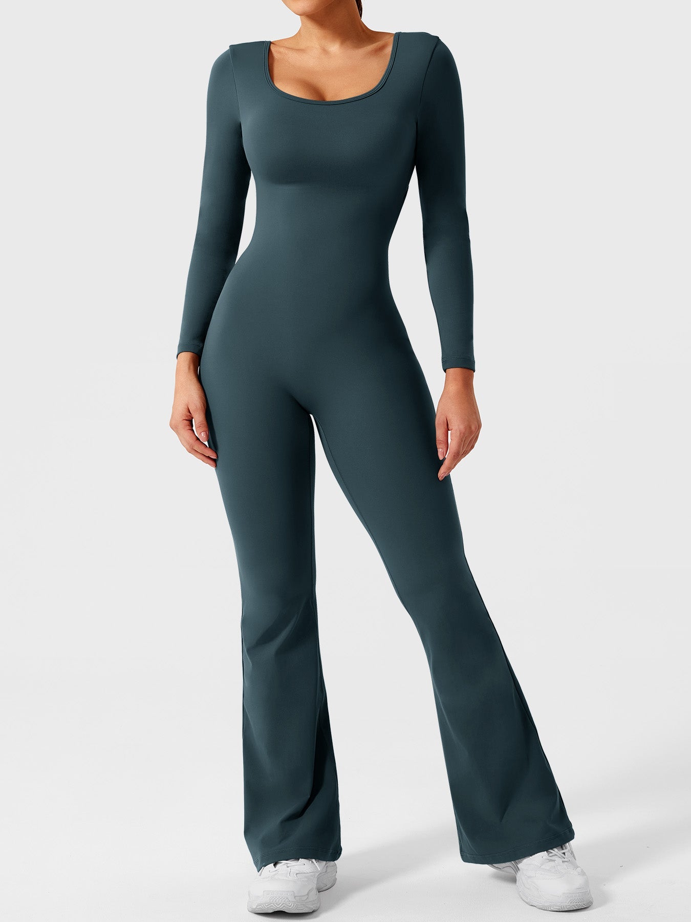 Tebeary Long Sleeves Flared Jumpsuit