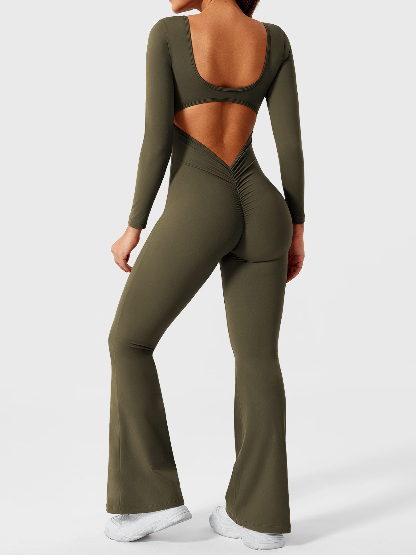 Tebeary Long Sleeves Flared Jumpsuit