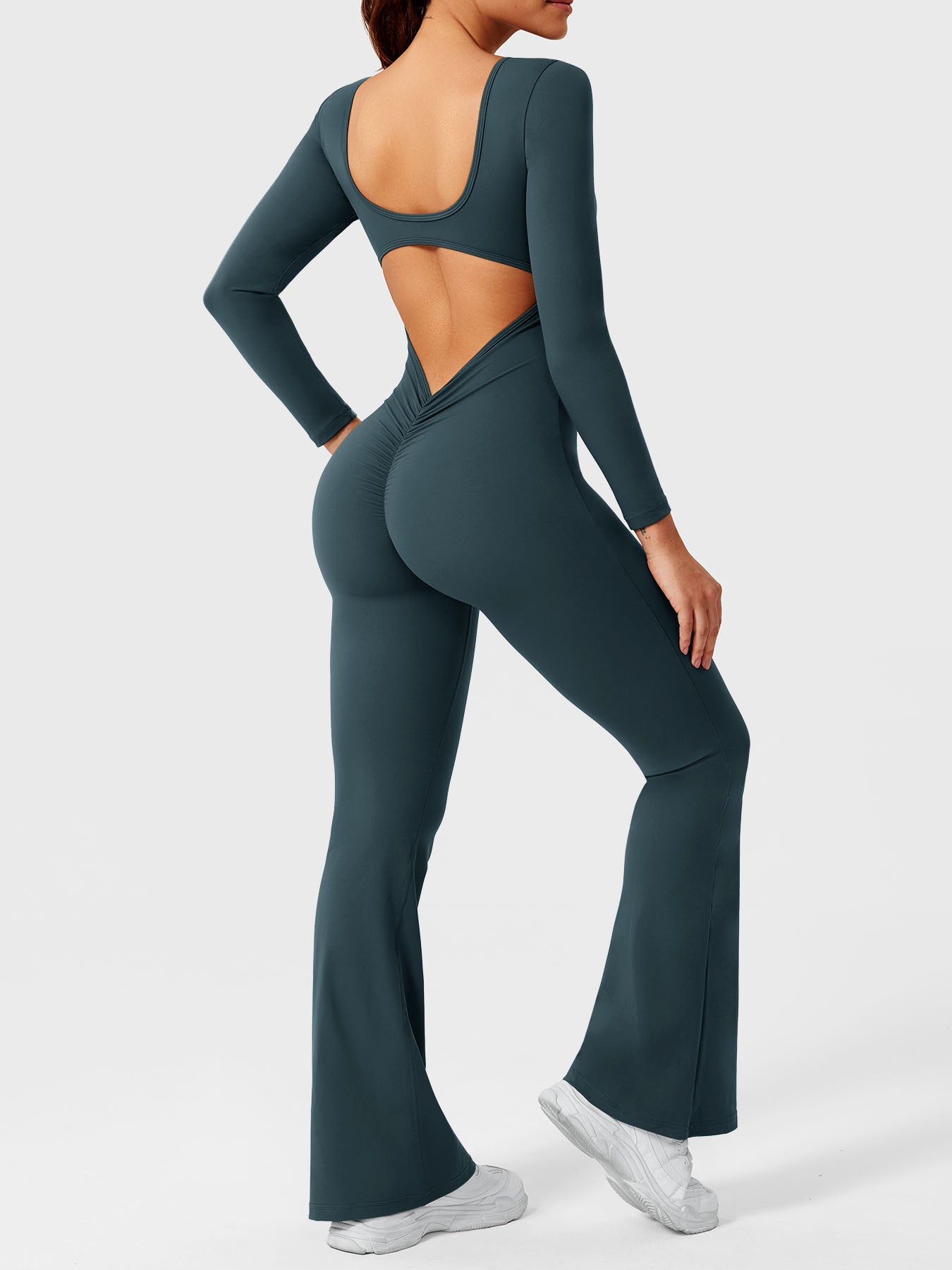 Tebeary Long Sleeves Flared Jumpsuit