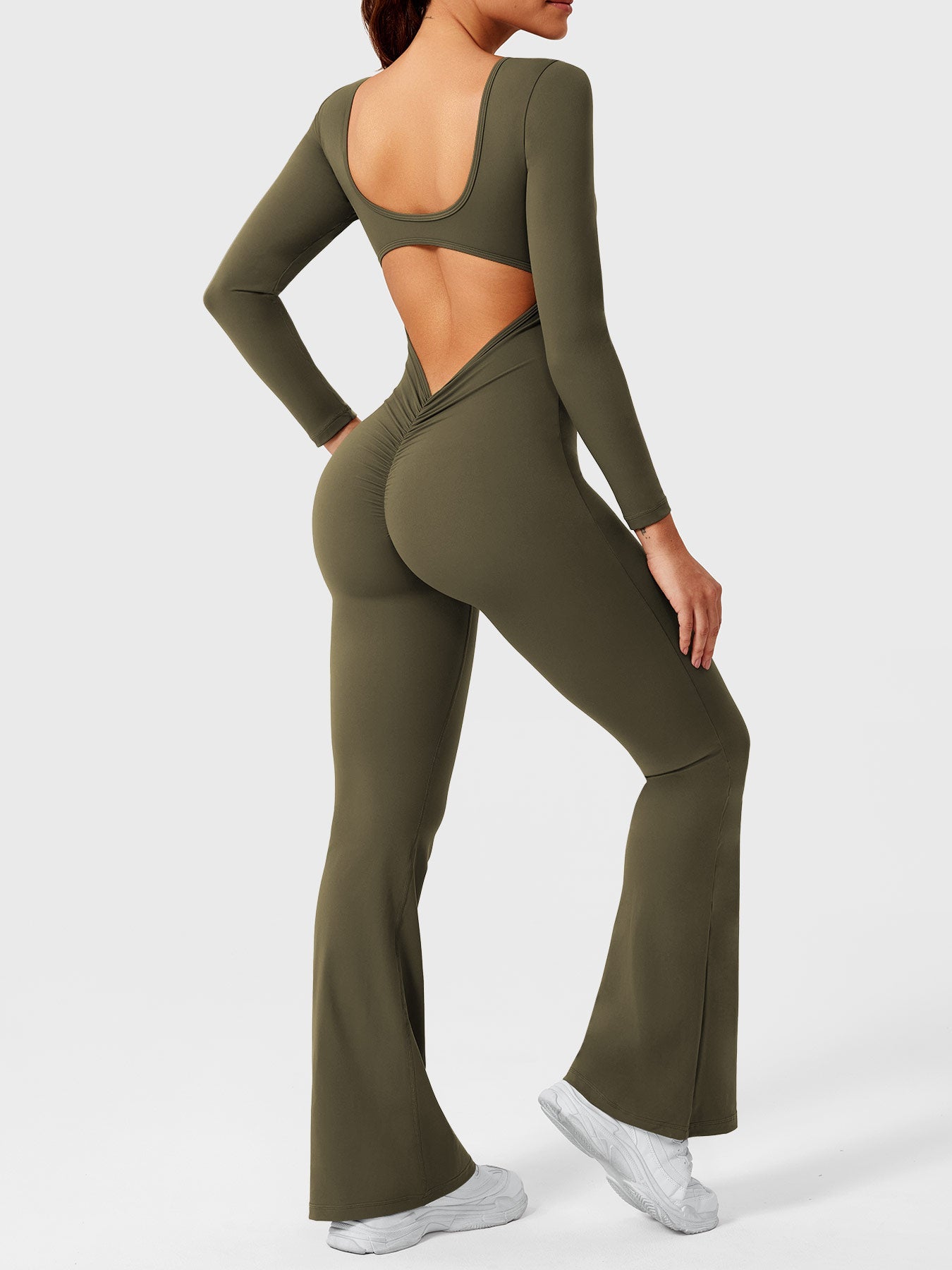 Tebeary Long Sleeves Flared Jumpsuit