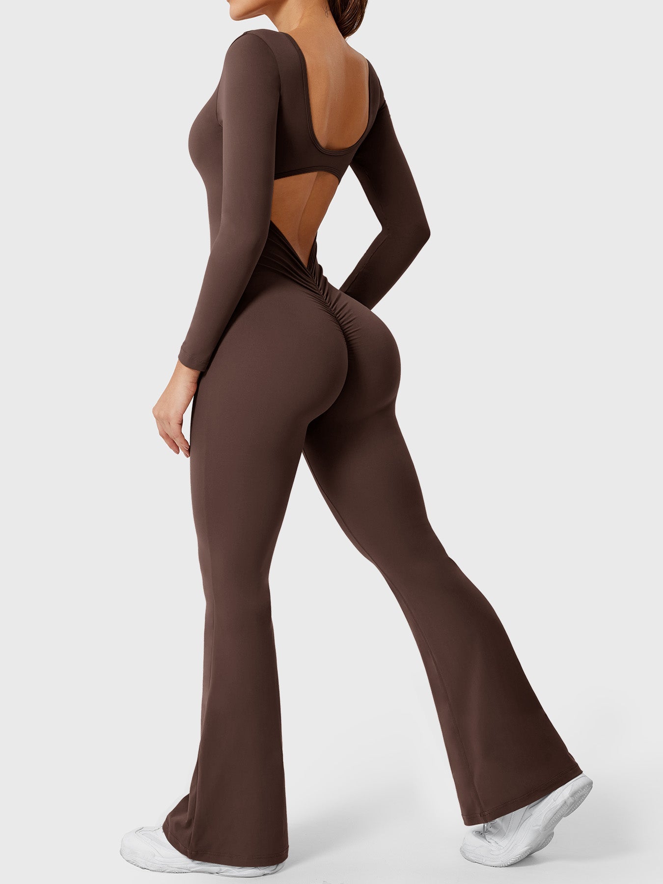 Tebeary Long Sleeves Flared Jumpsuit