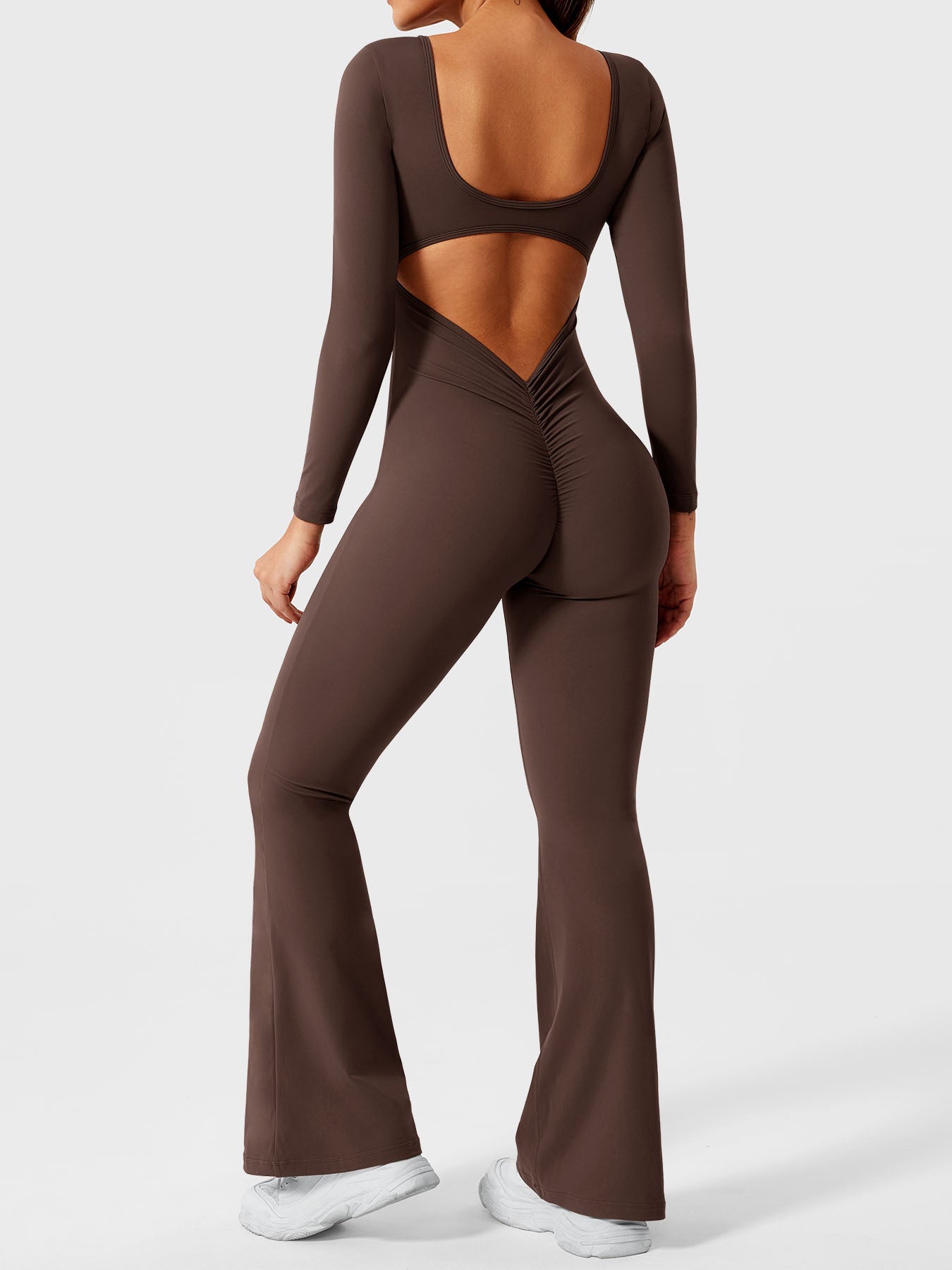 Tebeary Long Sleeves Flared Jumpsuit