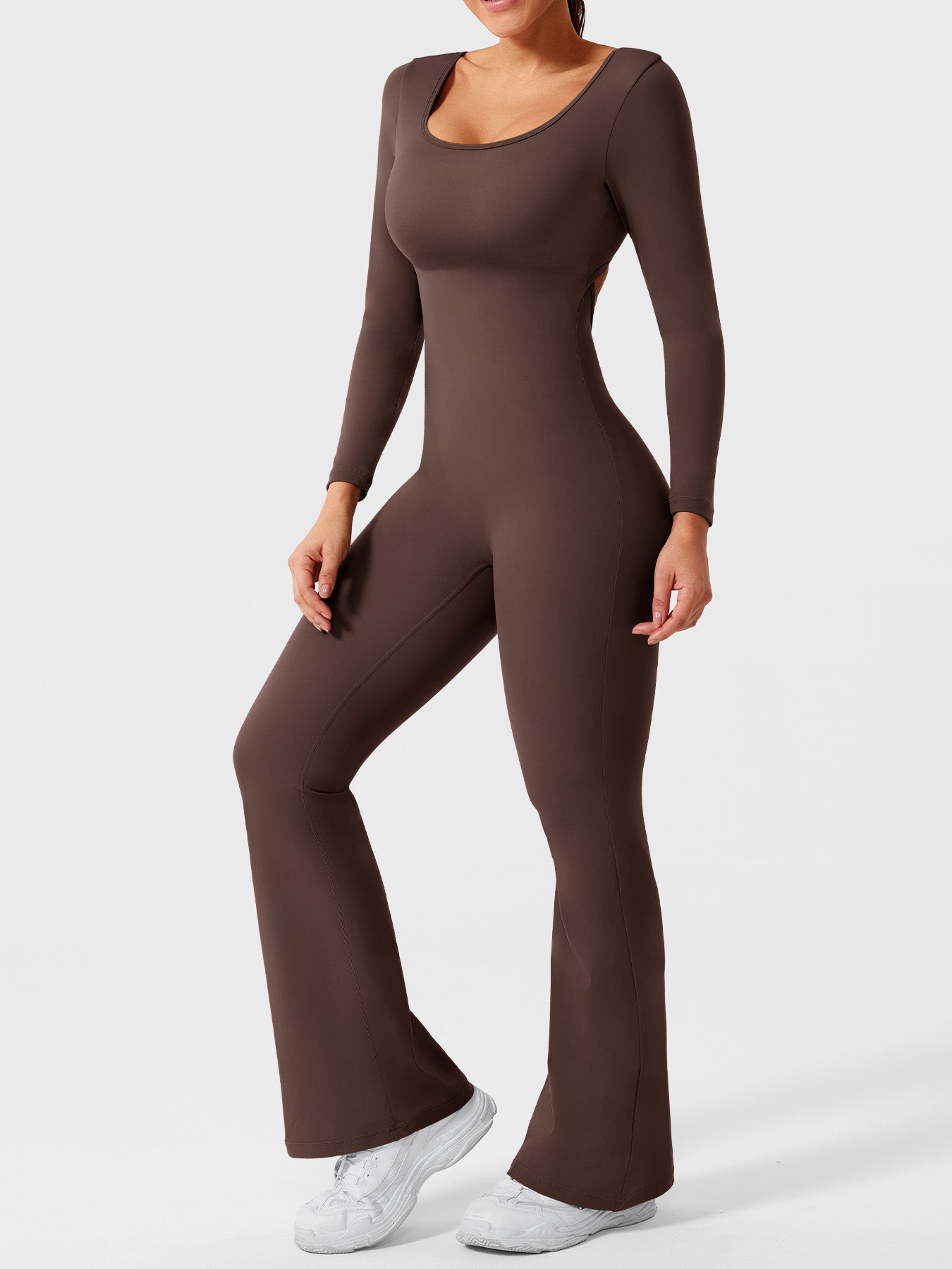 Tebeary Long Sleeves Flared Jumpsuit