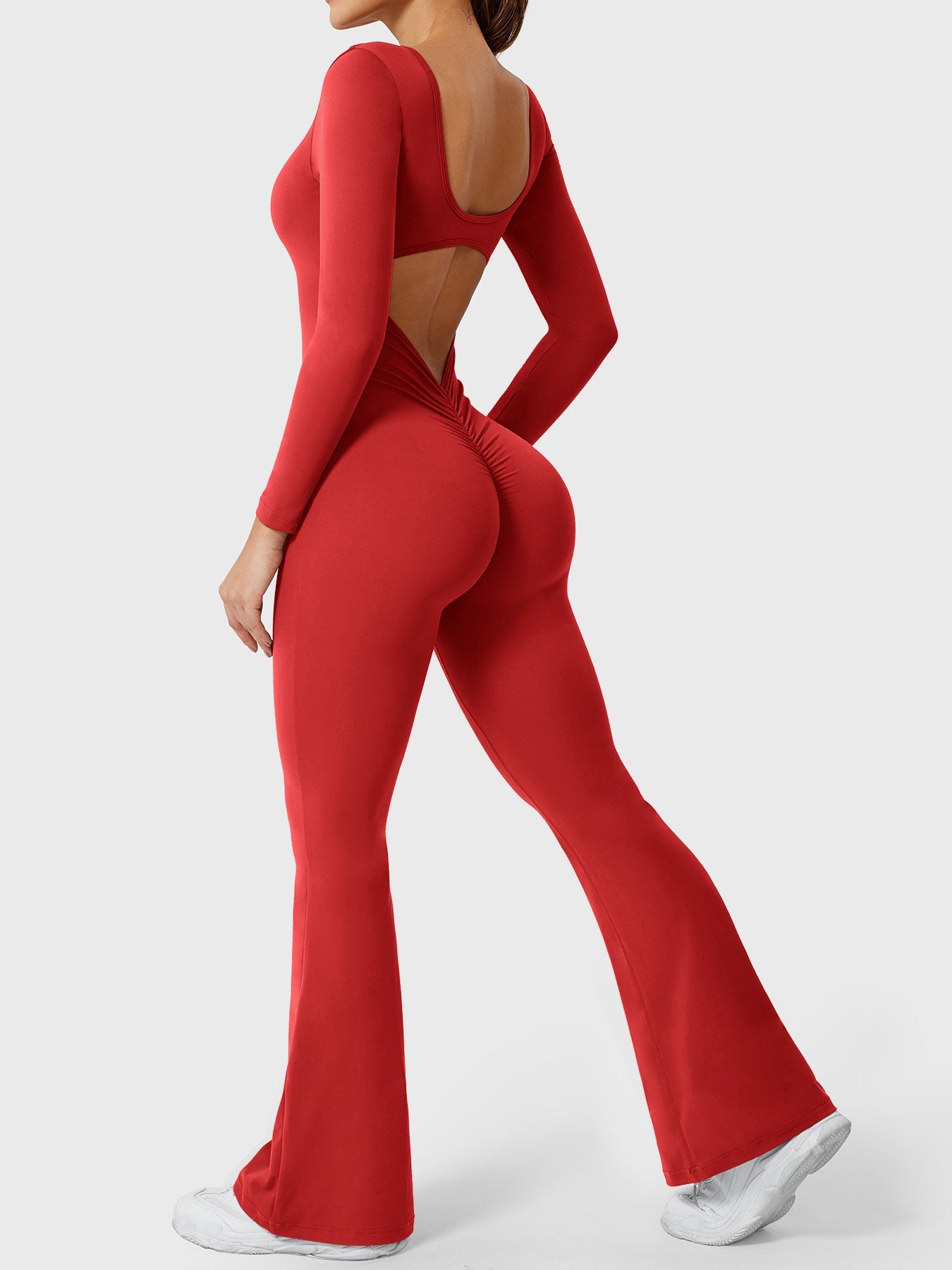 Tebeary Long Sleeves Flared Jumpsuit