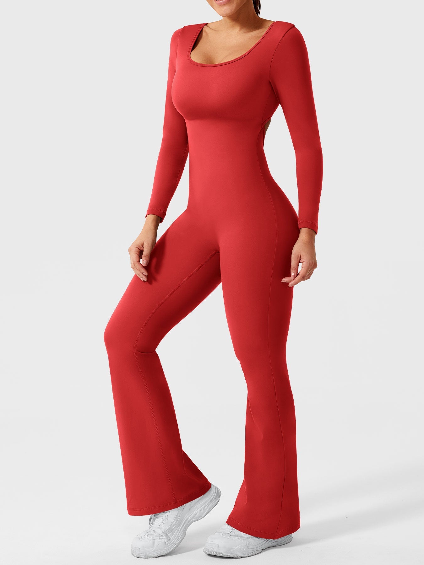 Tebeary Long Sleeves Flared Jumpsuit