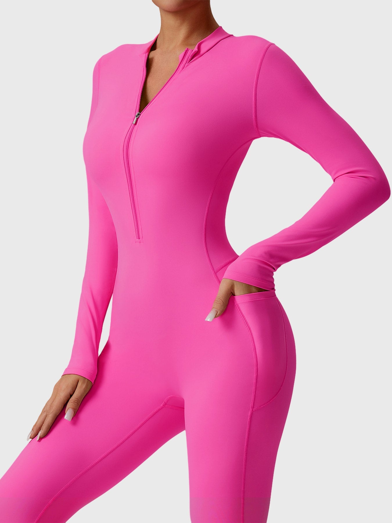 Tebeary Hope Long Sleeve Zipper Flared Jumpsuit