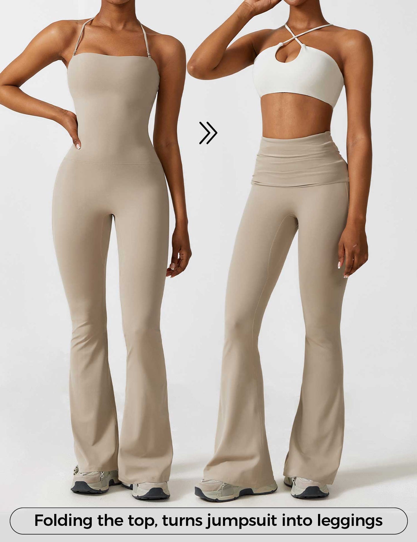Tebeary Halter Flared Jumpsuit
