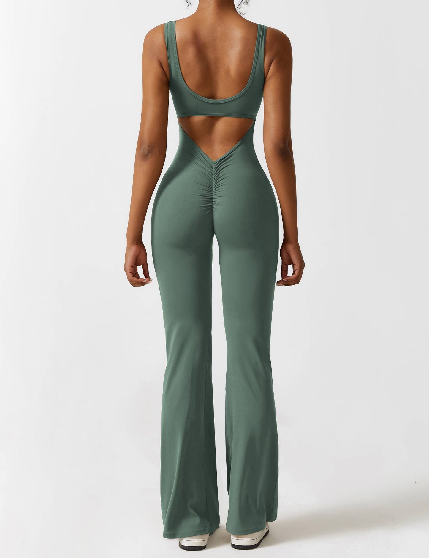 Tebeary V-Back Flared Jumpsuit