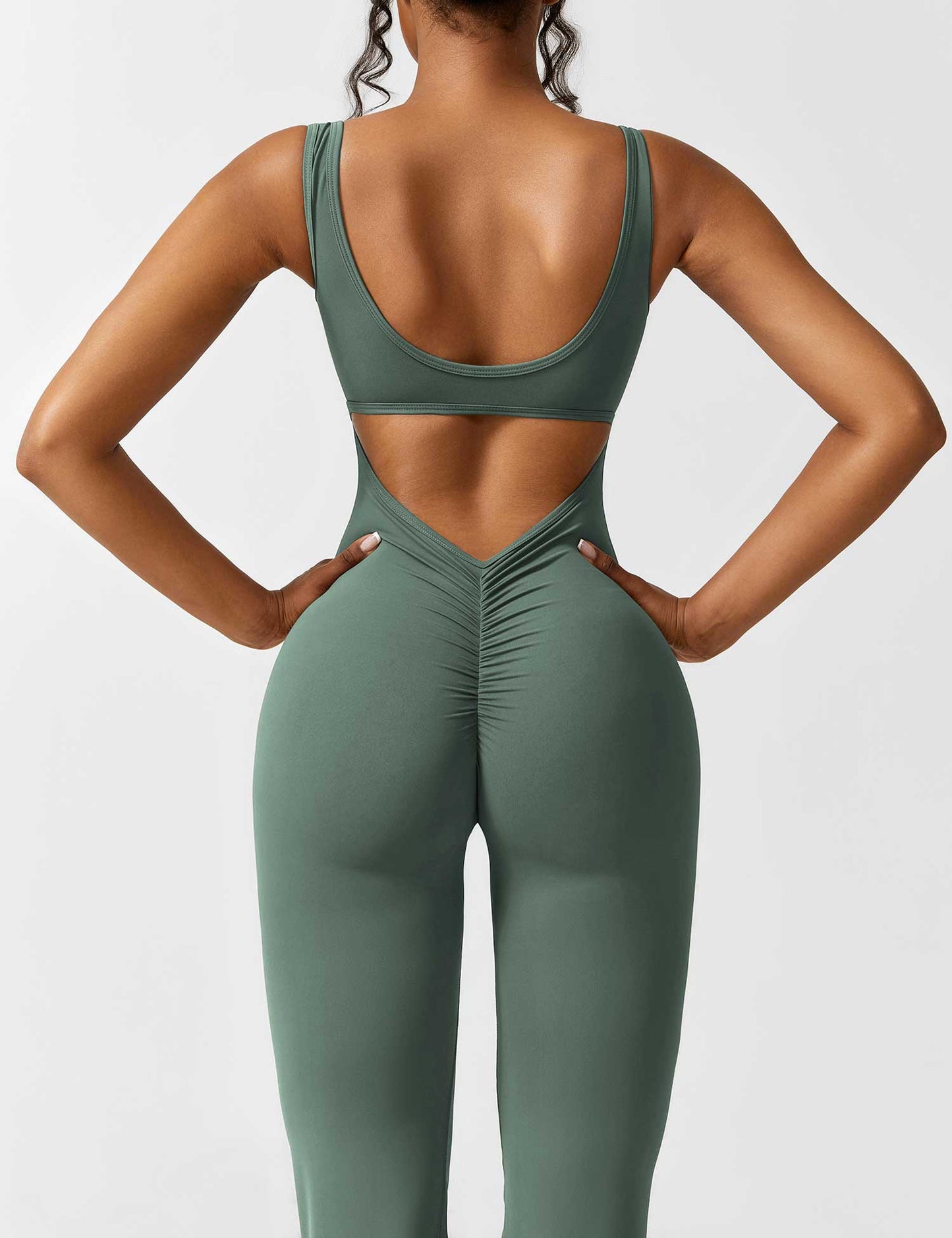 Tebeary V-Back Flared Jumpsuit