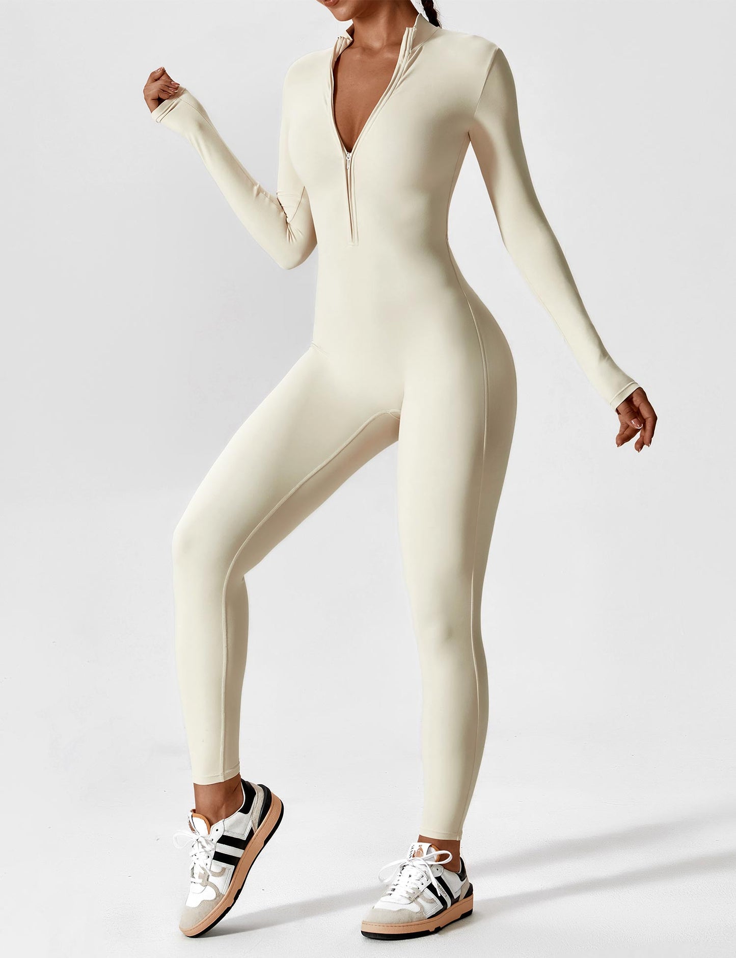 Tebeary Issa Fleece Long Sleeve Zipper Jumpsuit