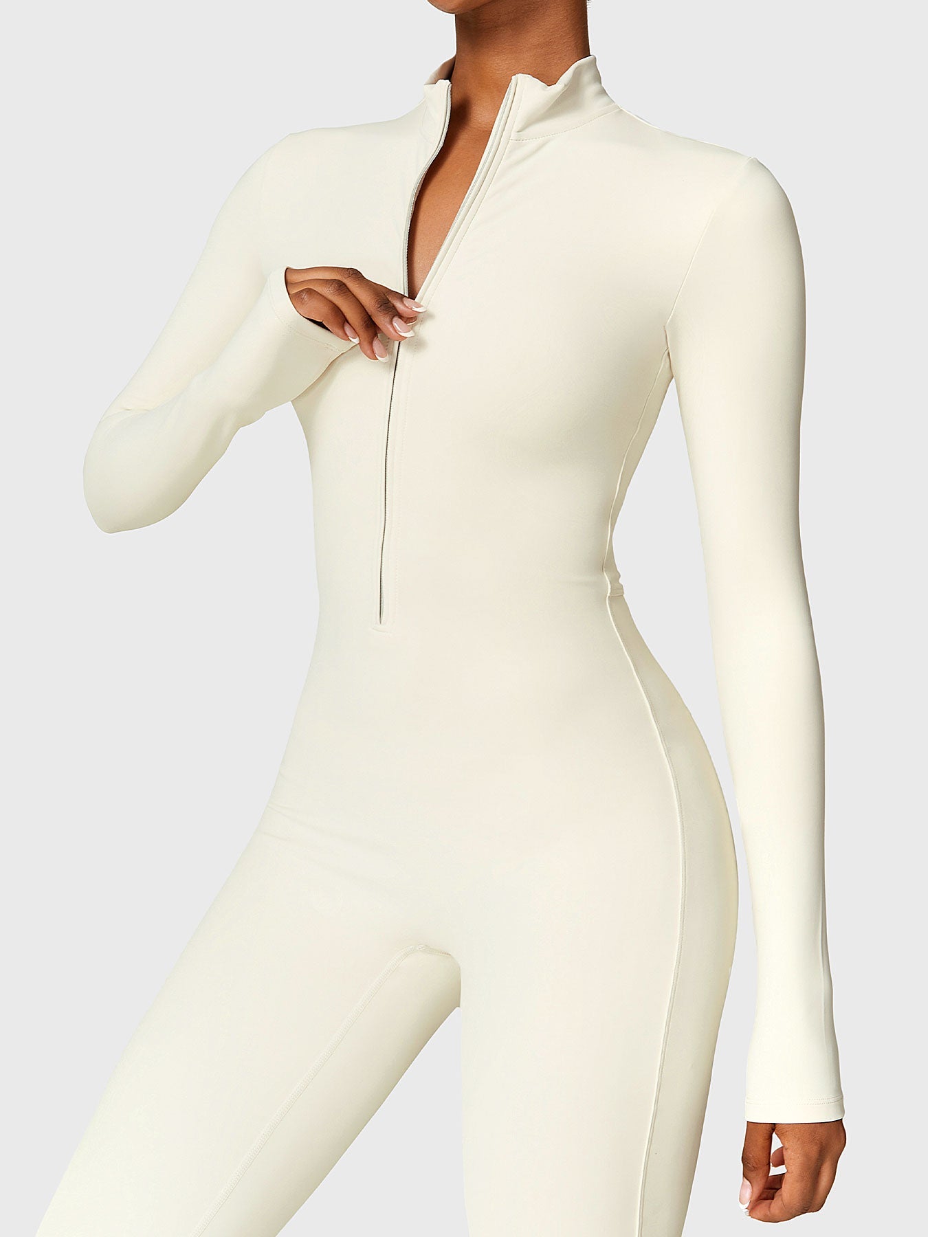 Tebeary Issa Fleece Long Sleeve Zipper Jumpsuit