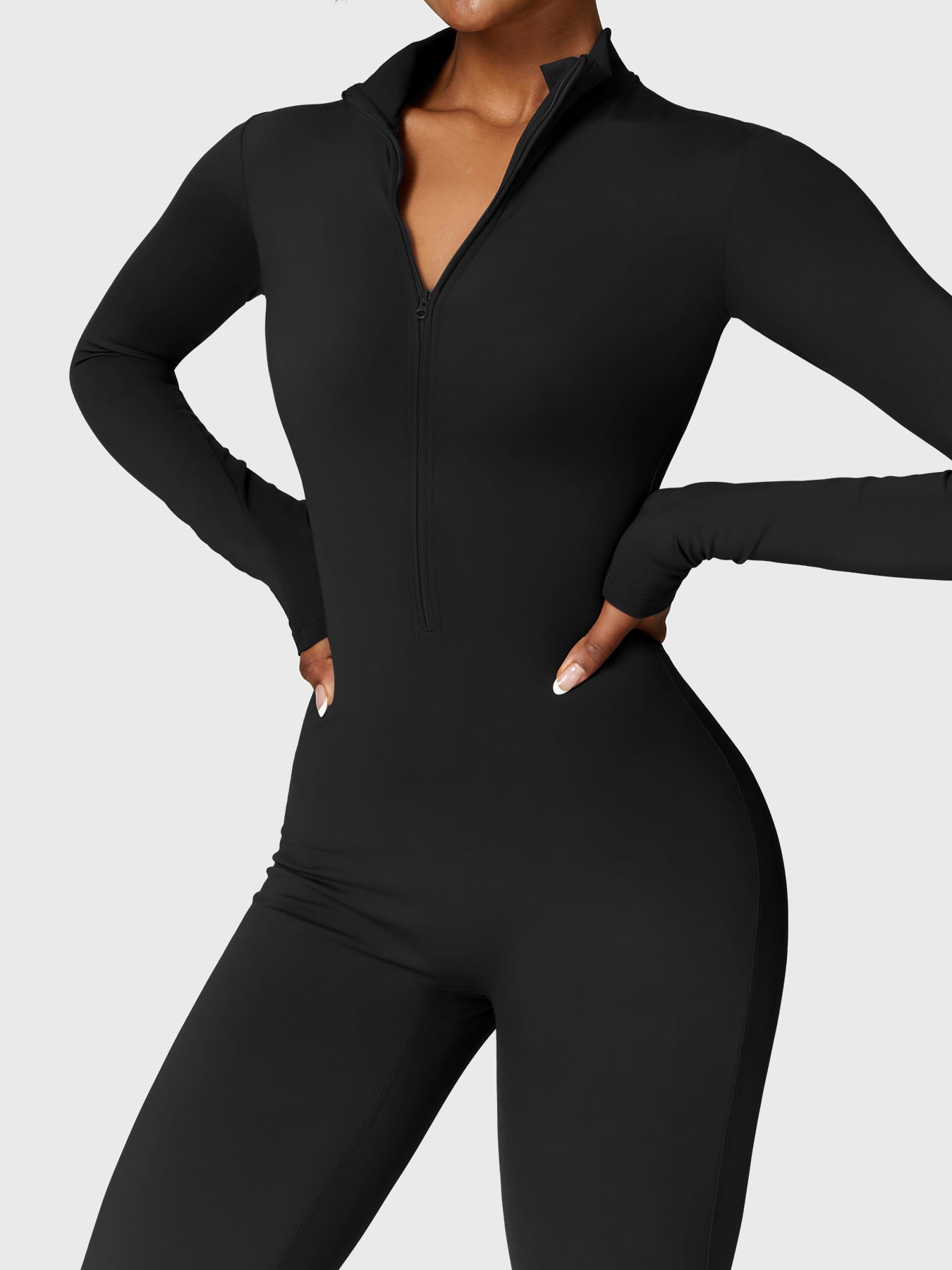 Tebeary Issa Fleece Long Sleeve Zipper Jumpsuit