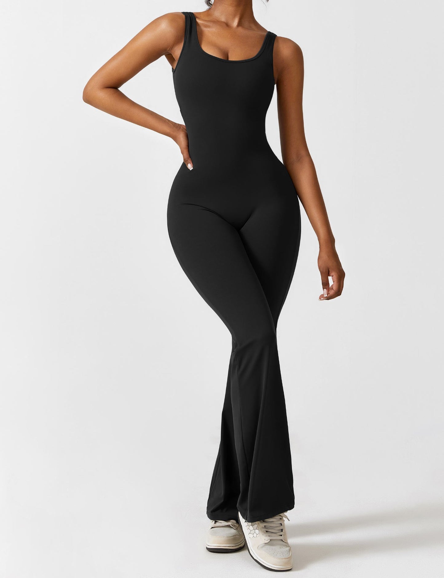 Tebeary V-Back Flared Jumpsuit