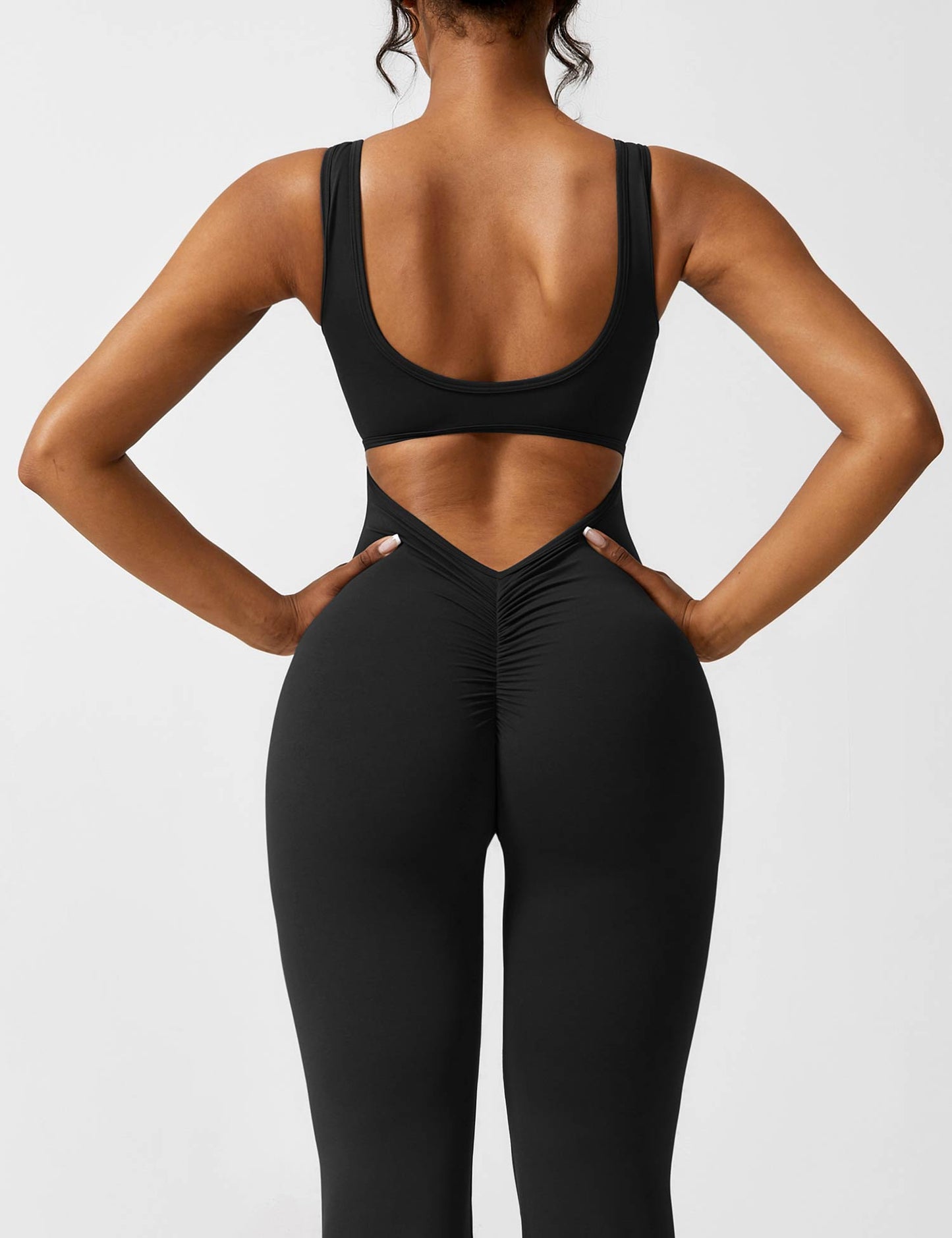 Tebeary V-Back Flared Jumpsuit