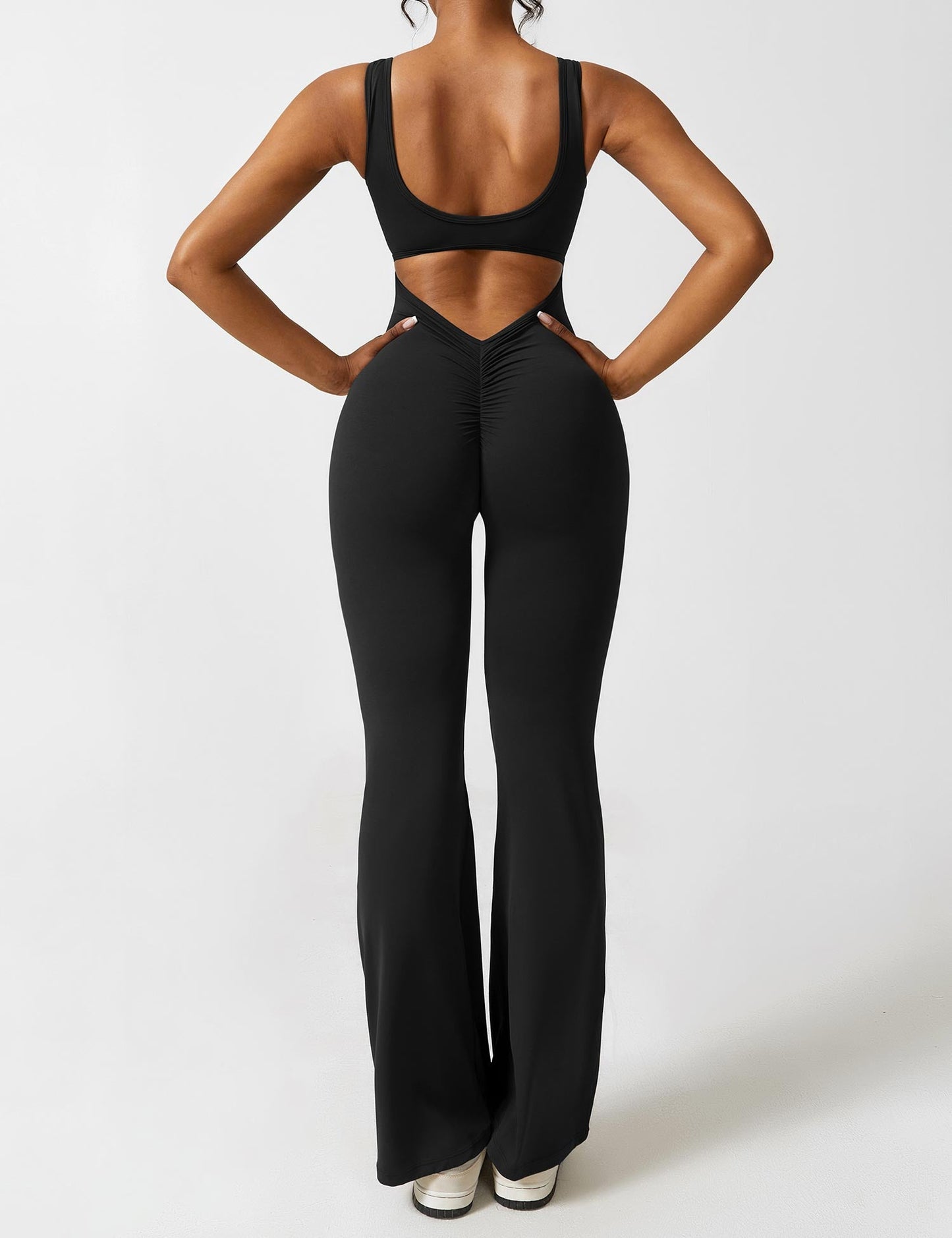 Tebeary V-Back Flared Jumpsuit