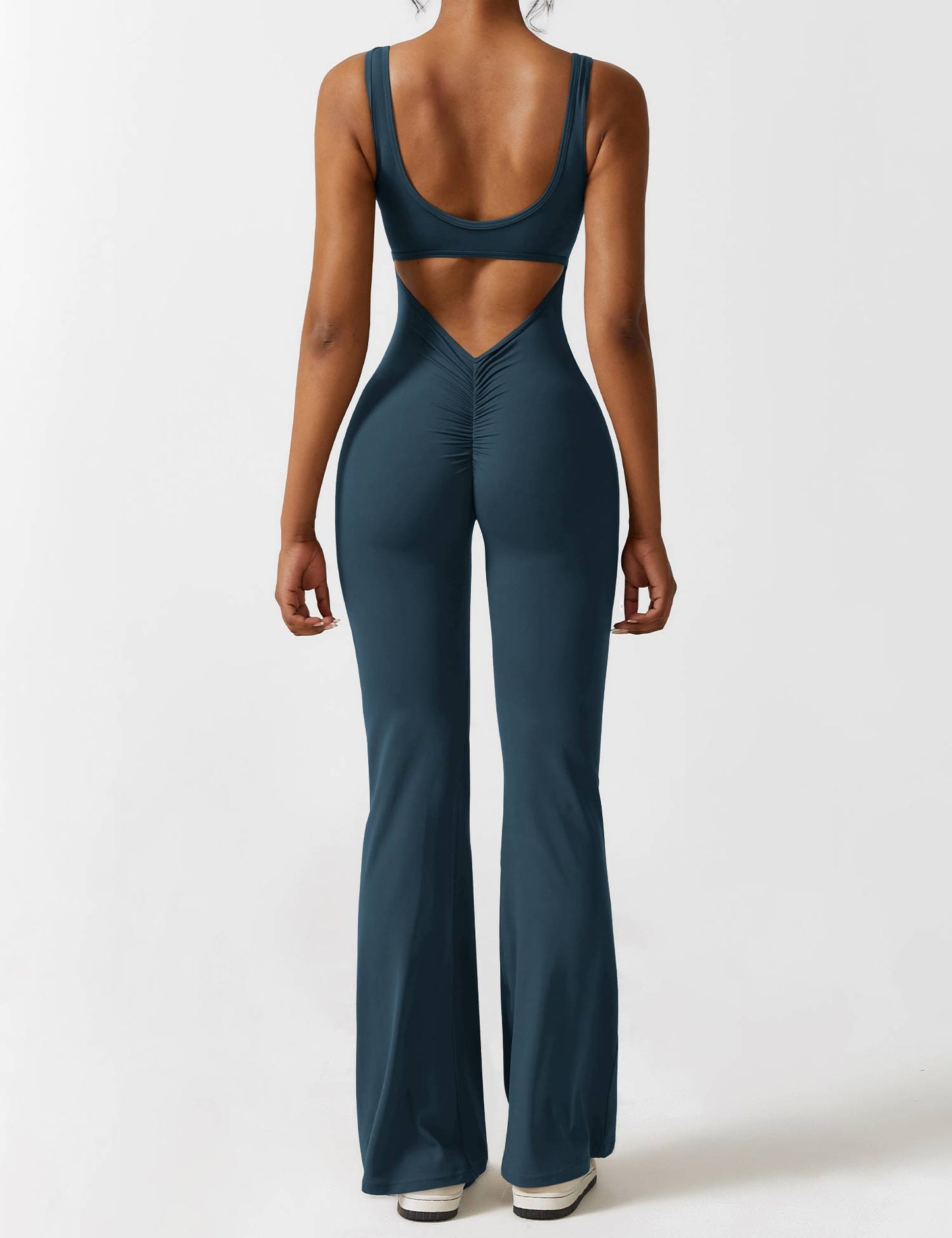 Tebeary V-Back Flared Jumpsuit