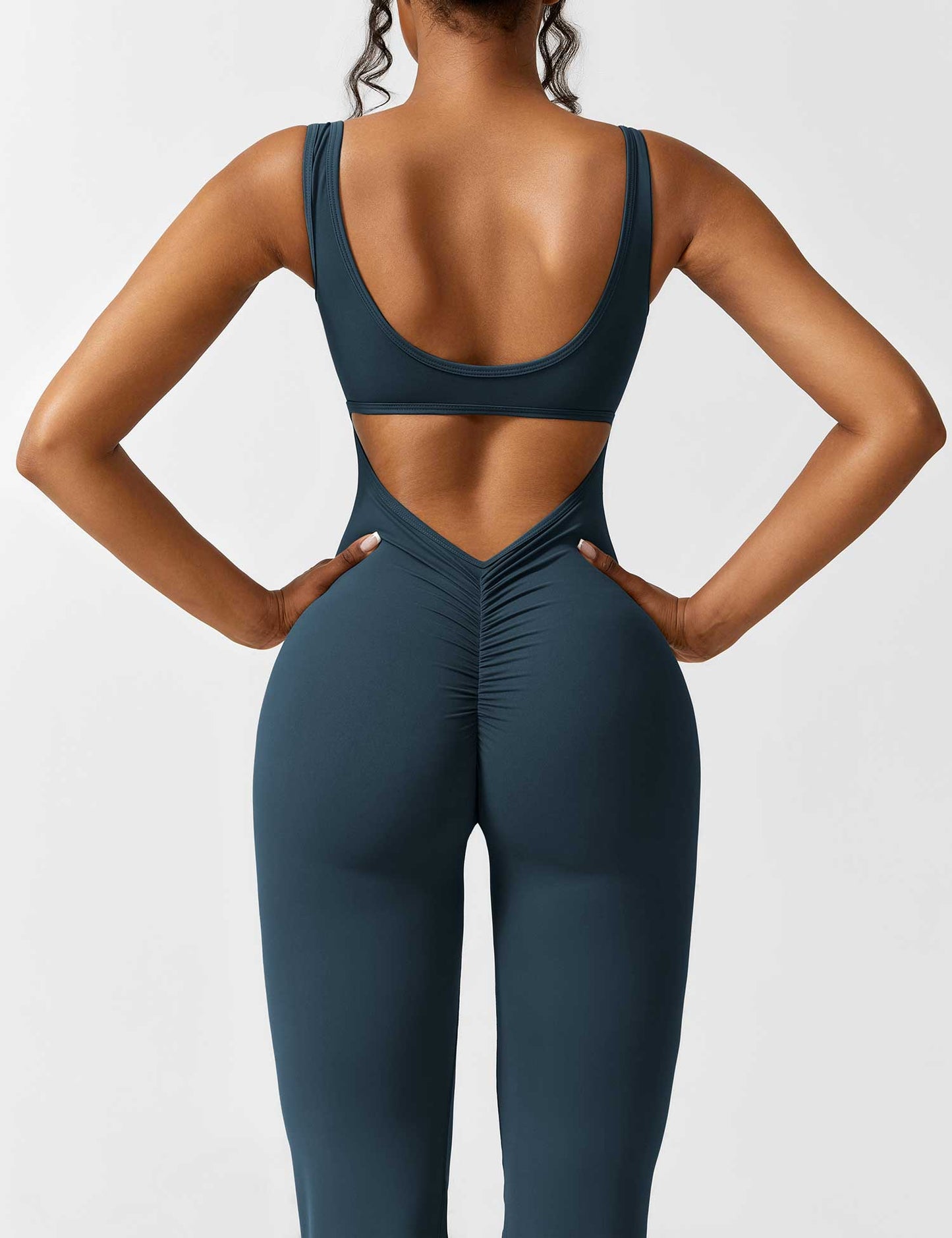 Tebeary V-Back Flared Jumpsuit