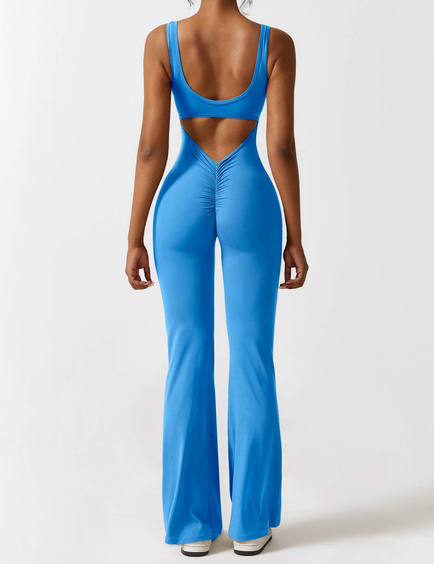 Tebeary V-Back Flared Jumpsuit