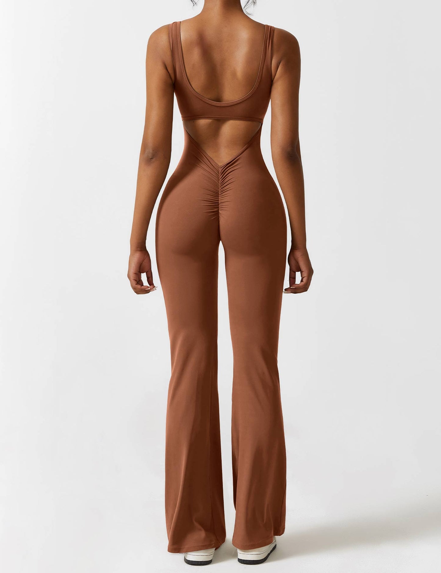 Tebeary V-Back Flared Jumpsuit