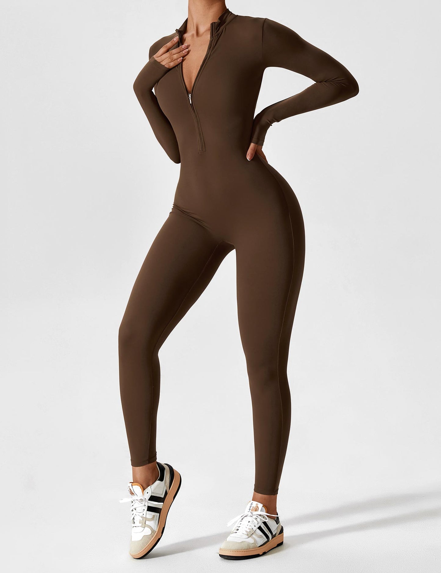 Tebeary Issa Fleece Long Sleeve Zipper Jumpsuit