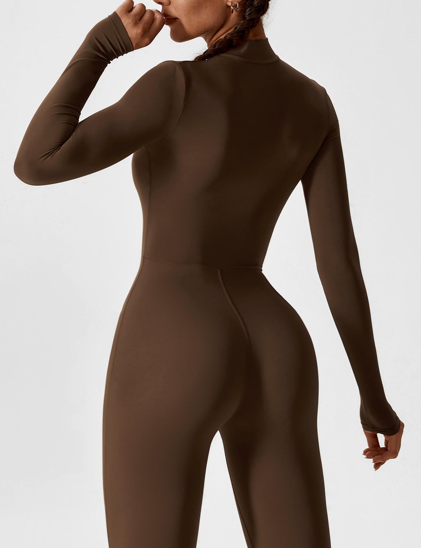 Tebeary Issa Fleece Long Sleeve Zipper Jumpsuit
