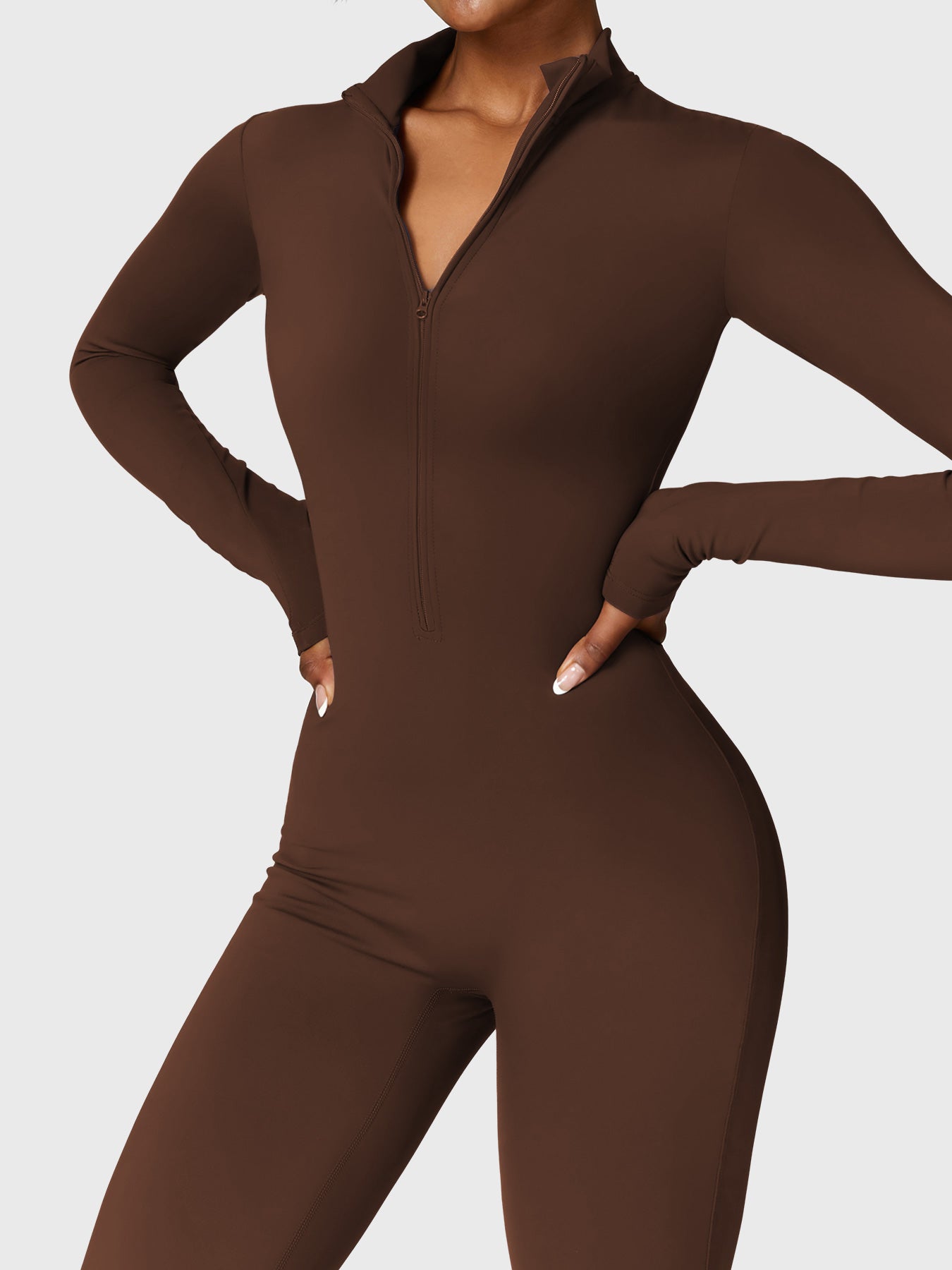Tebeary Issa Fleece Long Sleeve Zipper Jumpsuit
