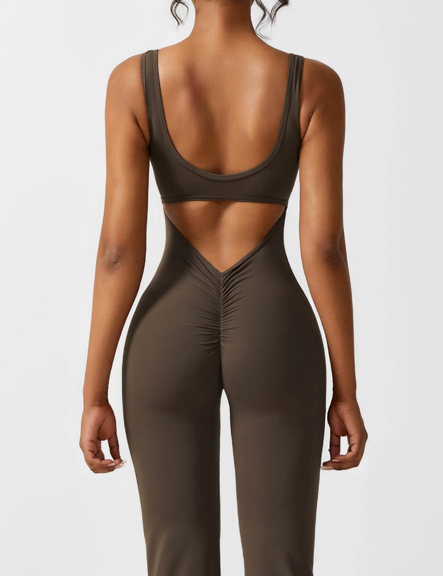 Tebeary V-Back Flared Jumpsuit